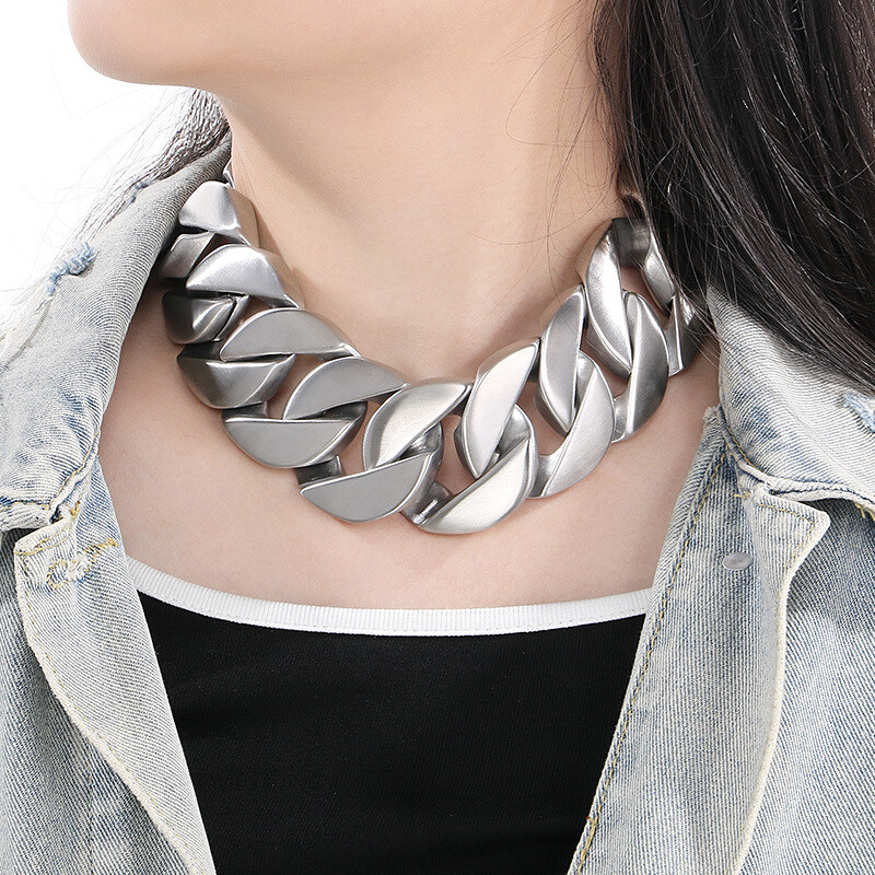 43mm Hip Hop Solid Miami Cuban Chain Necklace Heavy Strong Choker Collar Jewelry