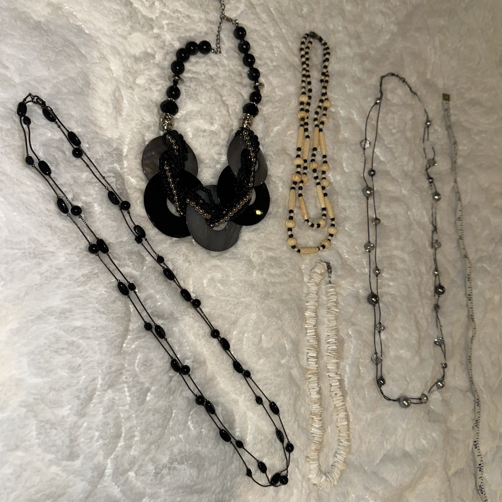 Vintage Statement Necklaces Lot Of 5 Mixed Various Style Fashionable & Gaudy