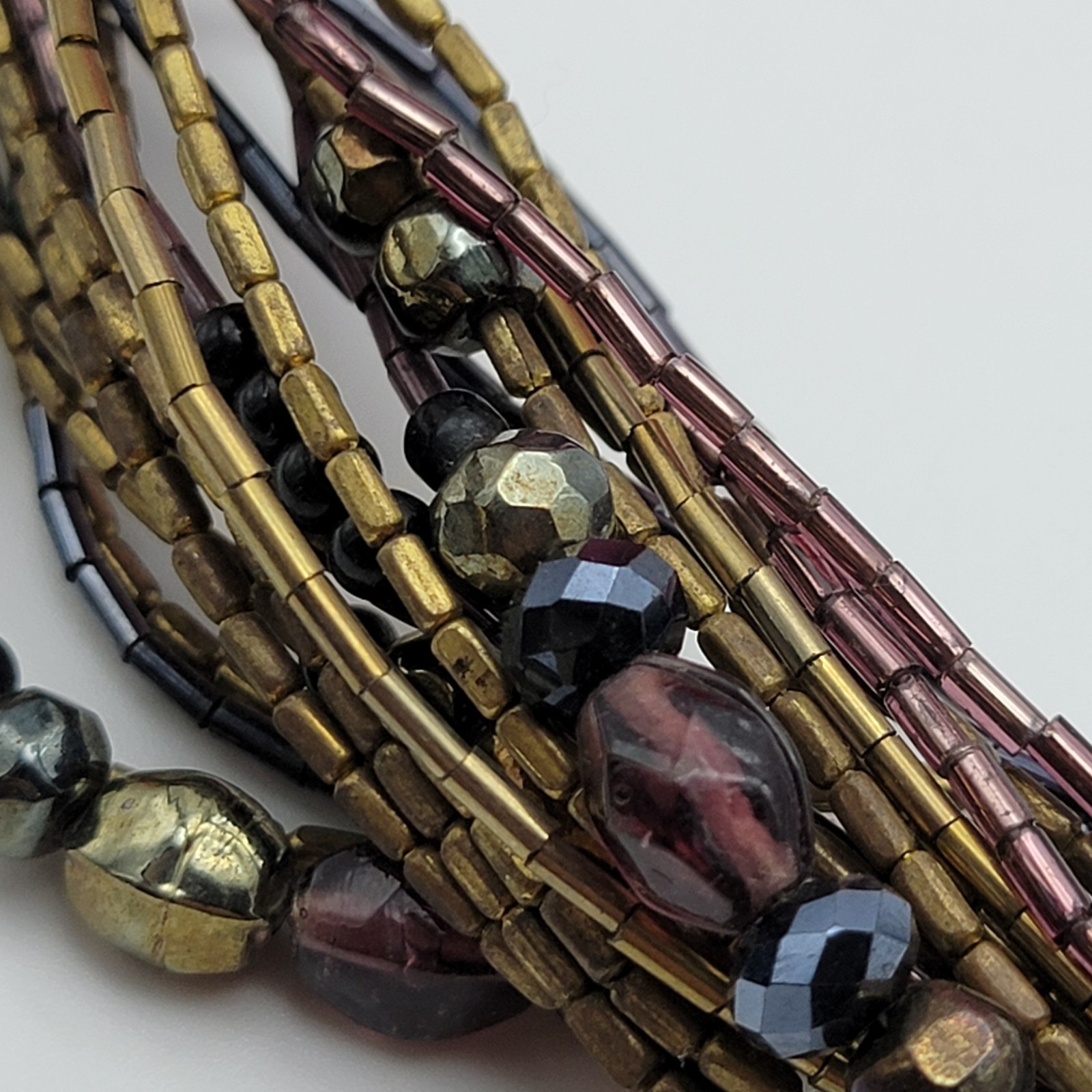 a.n.a Multi Strand Seed Bead And Crystal Bohemian Necklace Multicolor 24″ Adj.