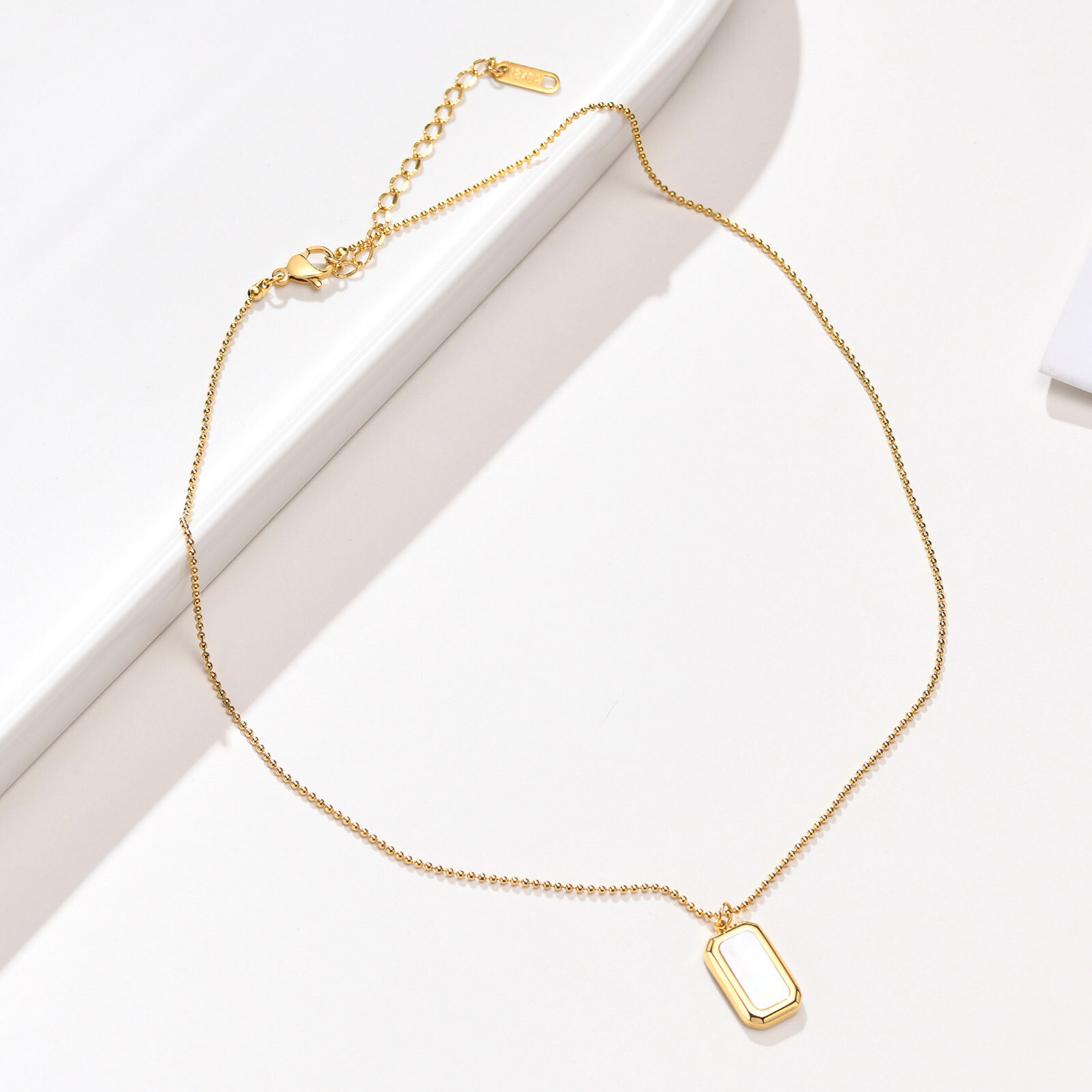 Stainless Steel Shell Square Brand Pendant Necklace Gold Women’s Fashion Jewelry