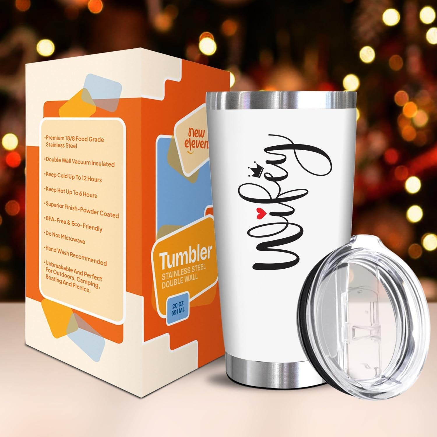 Durable 20 Oz Stainless Steel Tumbler – Unique Gift for Wifey, Ideal for Gifting