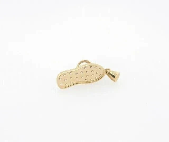 1.00Ct Round Simulated Diamond Flip Flop Pendant Necklace 14k Yellow Gold Plated