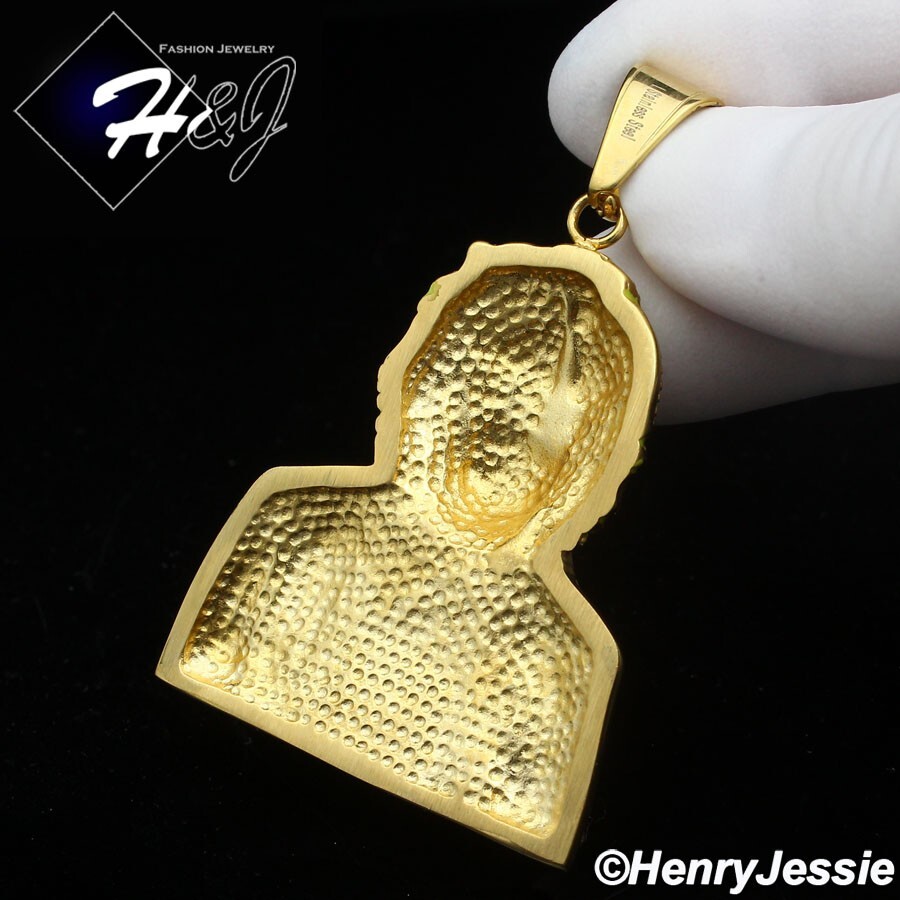 MEN’s Stainless Steel Icy Bling CZ Gold Plated Hip Hop Joker Pendant*GP139