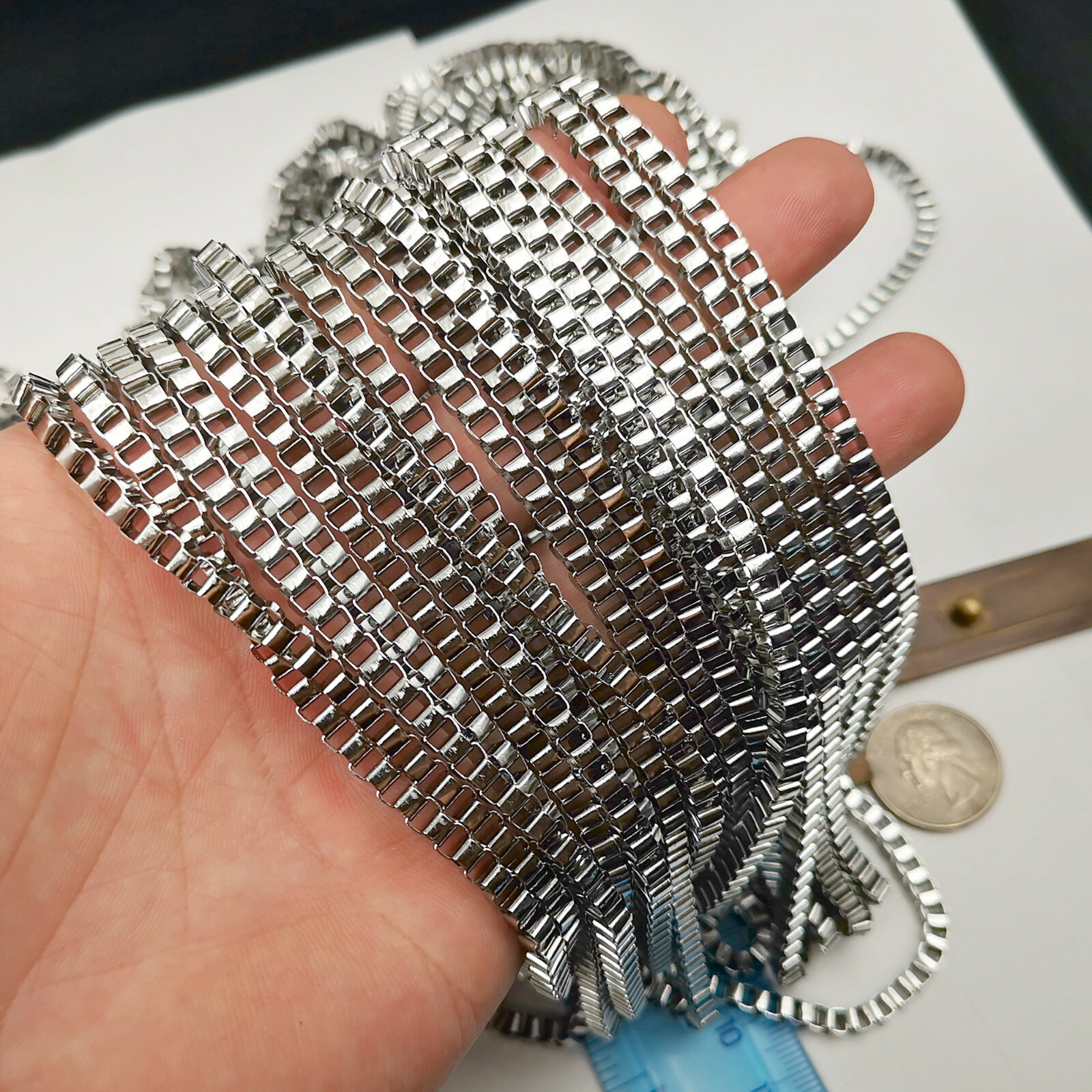 Box chain rare 4mm Venetian stainless steel DIY necklace bracelet Anklet 3/5/10M
