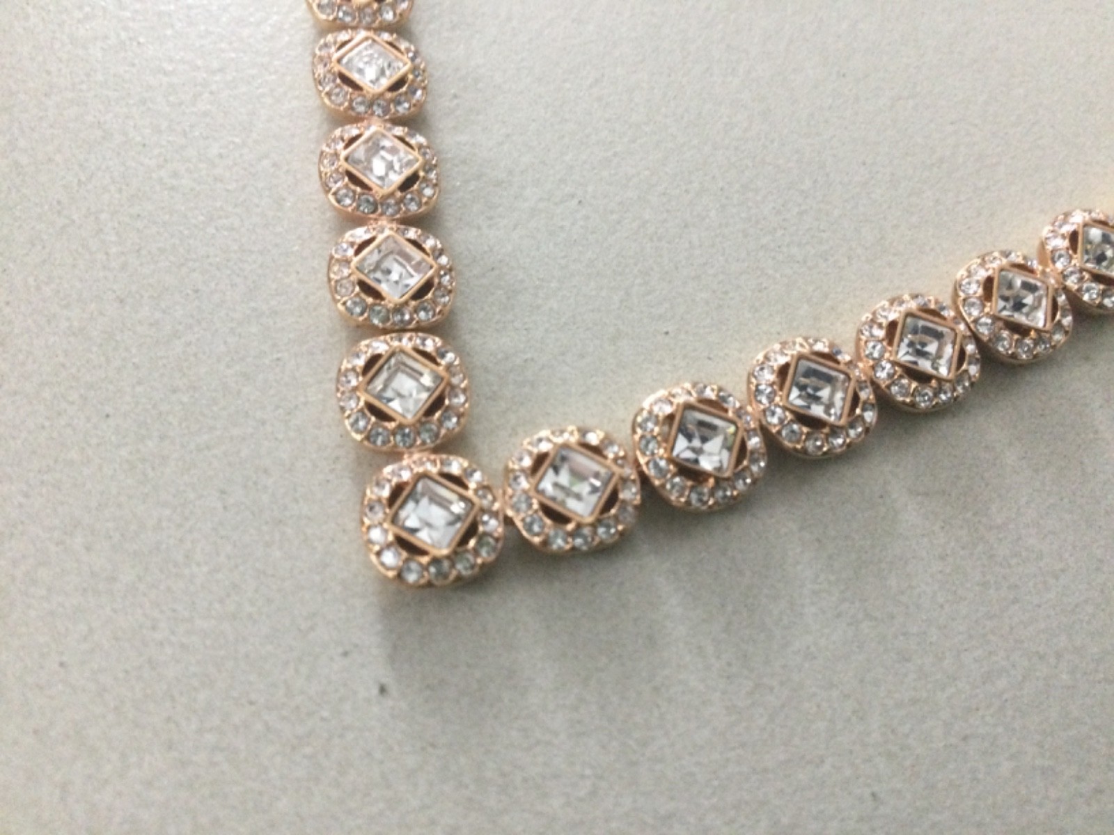 Sign Swarovski Mesmera Necklace Rose-Gold Rhodium Plate Pave Crystal Chain
