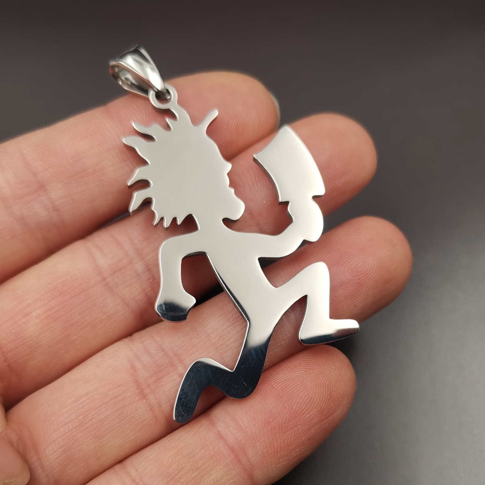 Large Hatchetman Charm Juggalo Necklace Stainless Steel Rolo Chain 4mm 18-32inch
