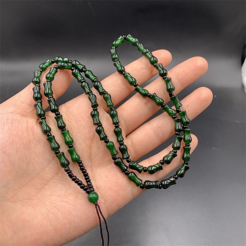 Ice Se*ed Yang Green Jade Dry Blue and White Vase Necklace Pendant