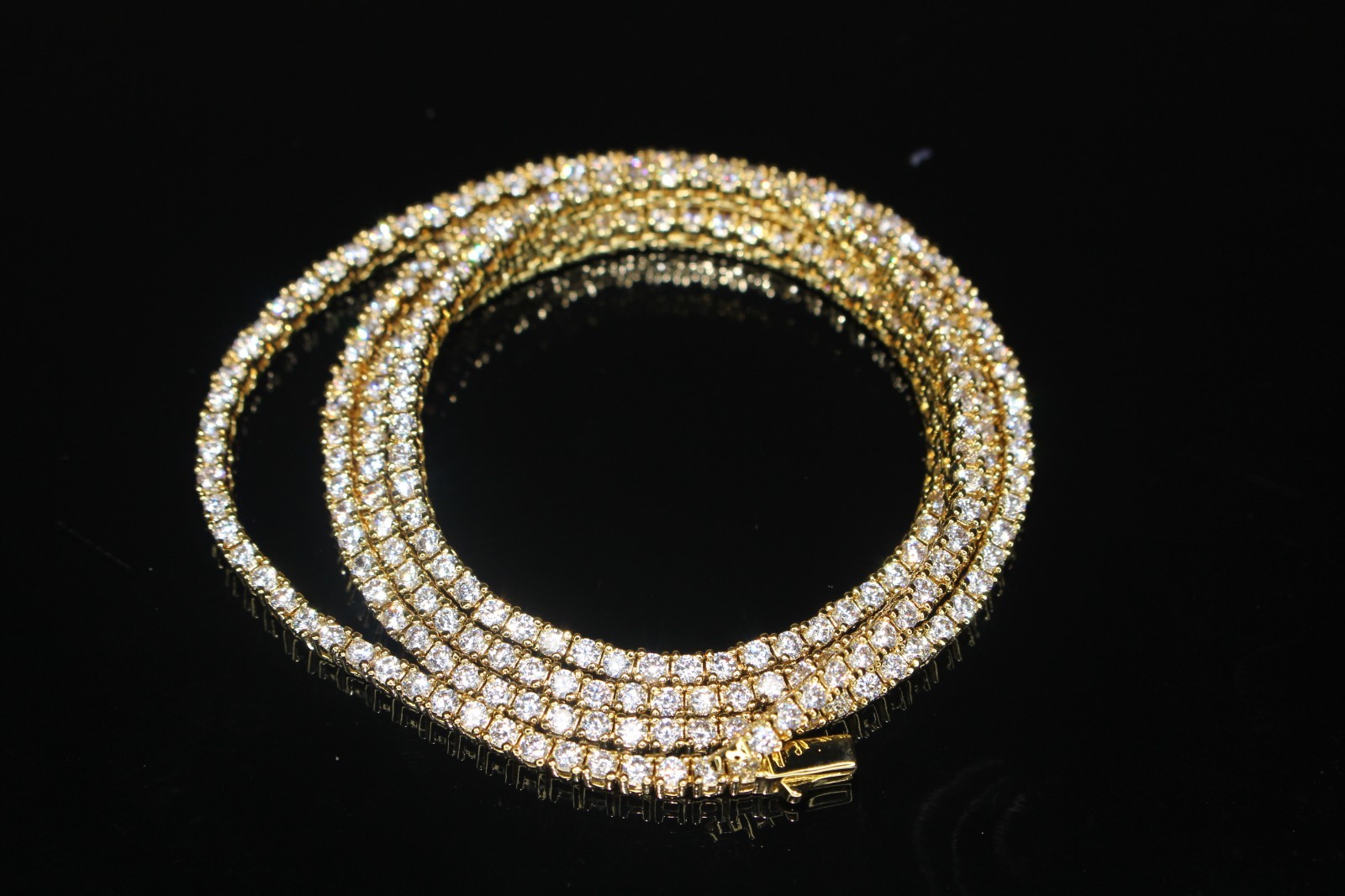 14k STAMPED 2mm Tennis Chain Necklace 10.6ctw Lab Sim VVS1 Diamonds GOLD 12g+