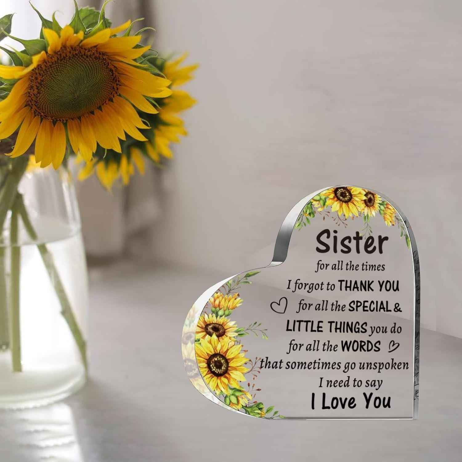 Personalized Acrylic Heart Sign – Touching Gifts for Sisters on Any Celebration