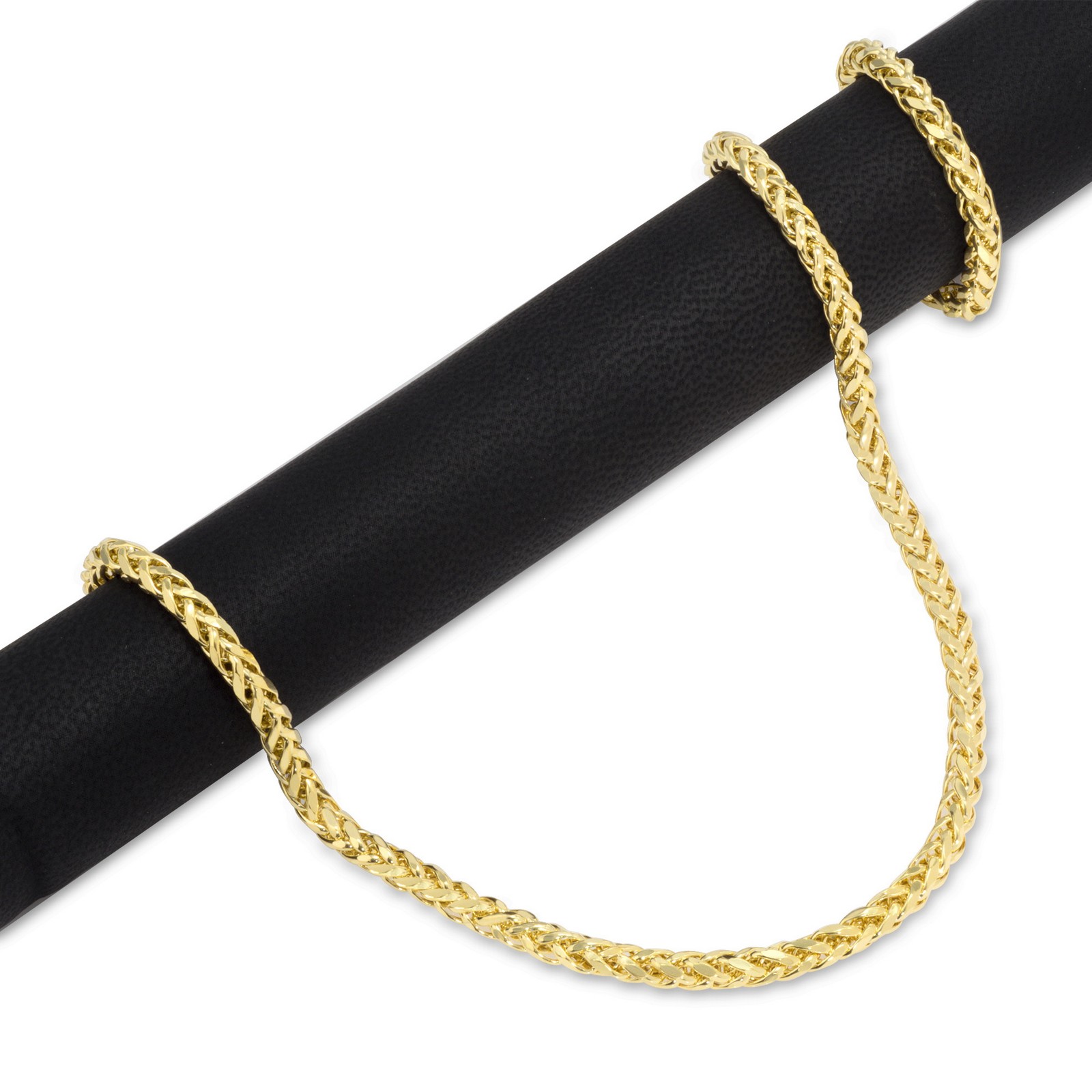 14K Yellow Gold 4mm Franco Wheat Foxtail Palm Link Chain Mens Necklace 16″- 30″