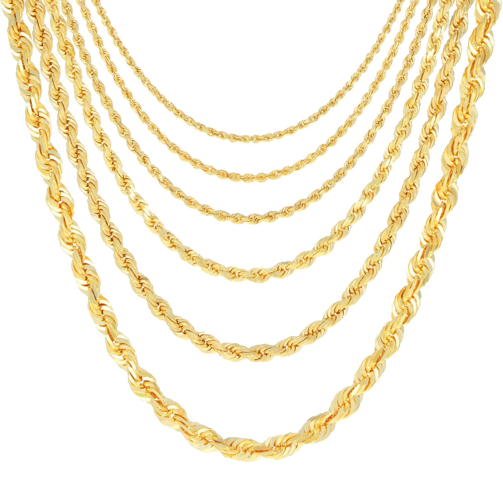 18K Yellow Gold Diamond Cut Rope Chain 8mm NecKlace Mens Womens 28″