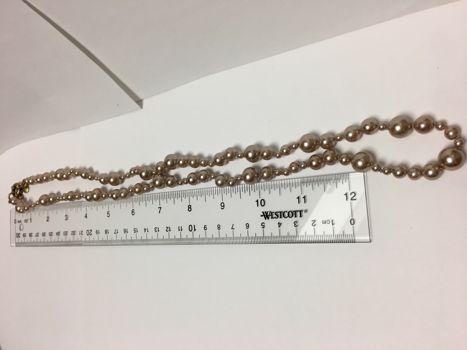 J. Crew Pink Imitation Faux Pearl Link Necklace 26″ Long