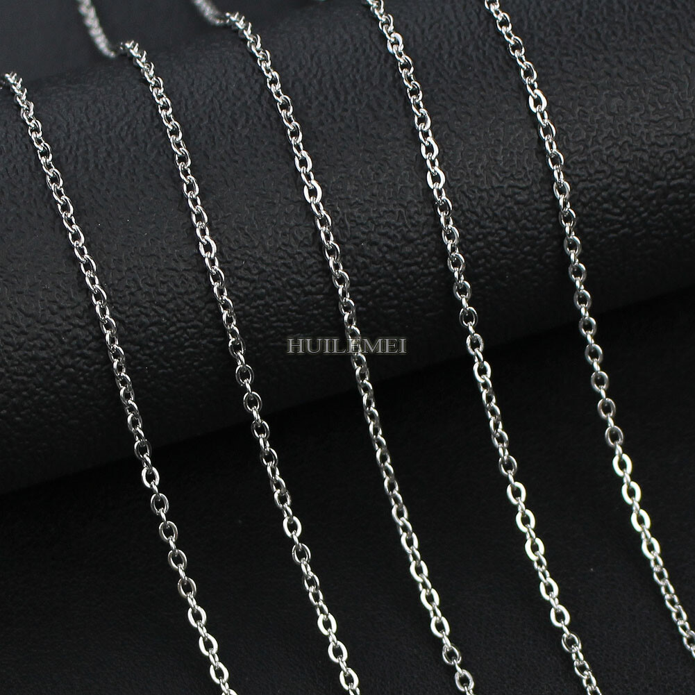 10/20/50pcs 1.6/2/2.4/3mm Stainless Steel Flat “O” Rolo Cable Chain Necklace