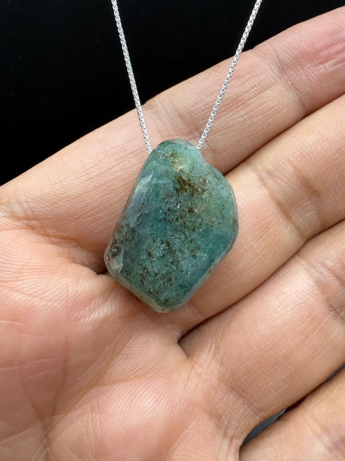 Natural Grandidierite Pendant 38.94 CTS | 25x19MM Drill Through Gemstone
