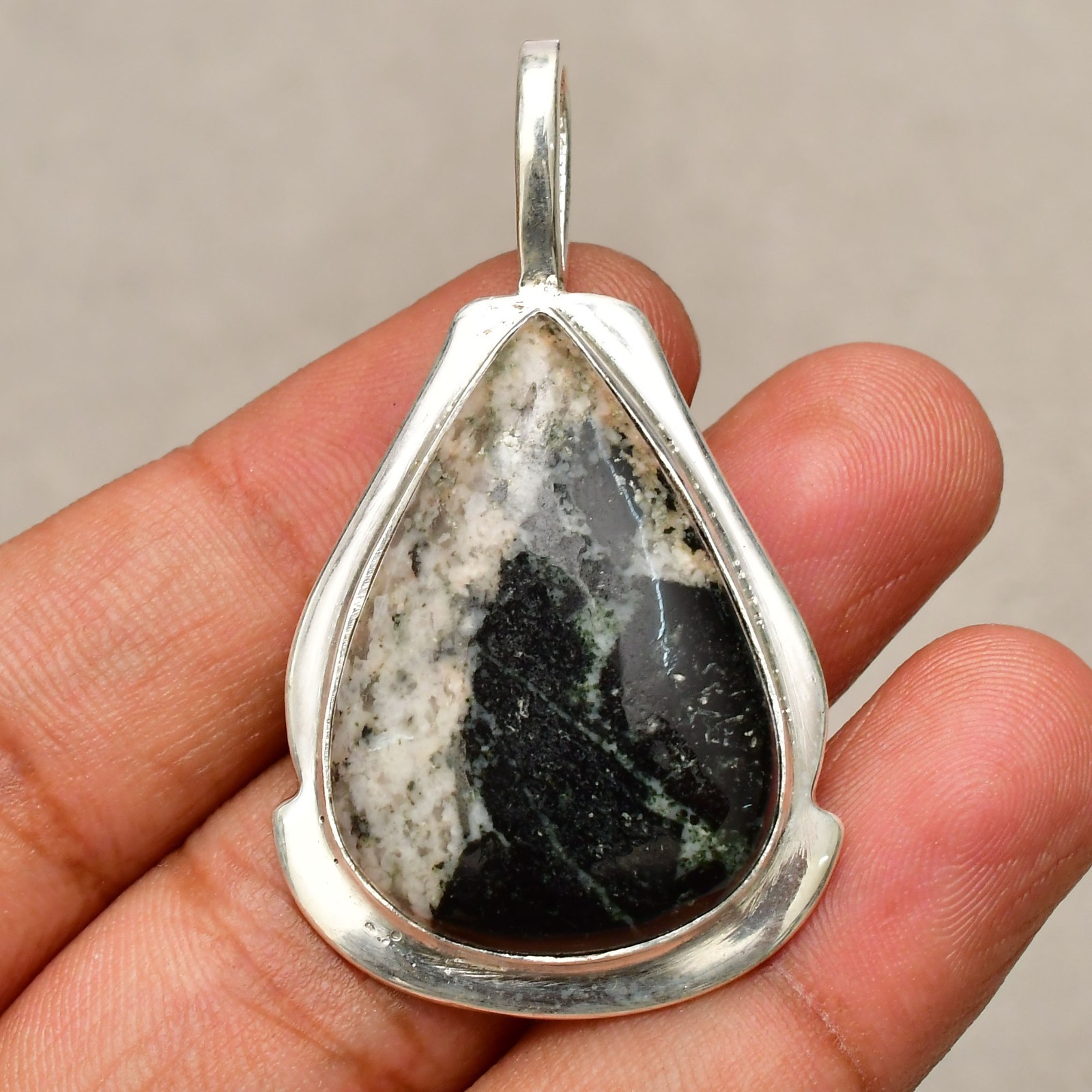 Kambaba jasper Gemstone Handmade 925 Sterling Silver Jewelry Pendant 1.88″