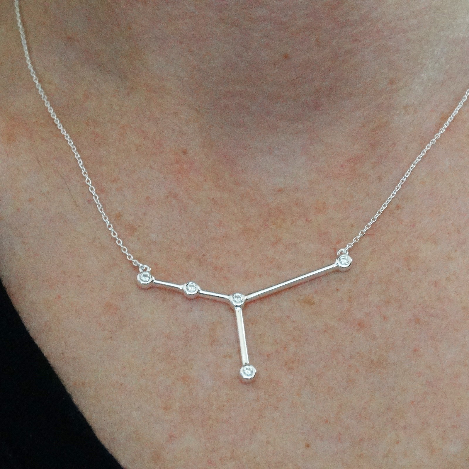 Cancer Constellation Necklace – 925 Sterling Silver – Stars Horoscope Zodiac NEW
