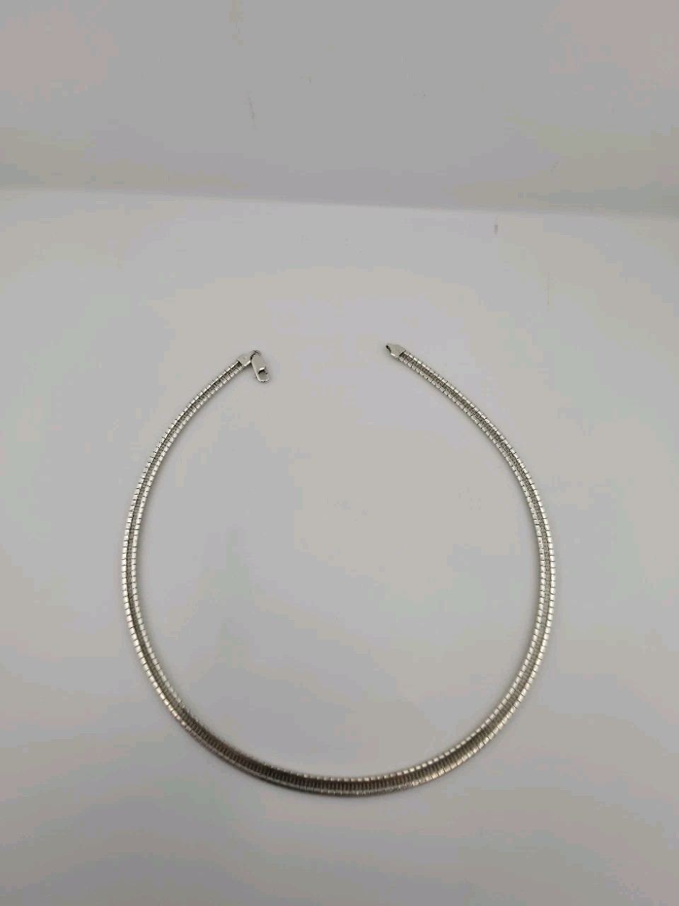 18” 28g MADE IN ITALY OMEGA LINK NECKLACE STERLING SILVER FINE JEWELRY