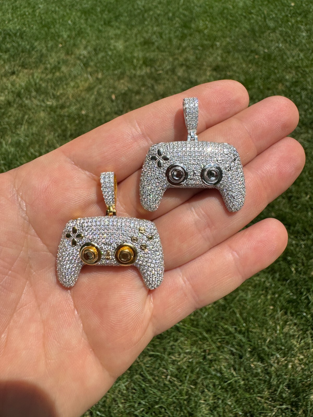 Playstation PS5 Controller Iced Pendant MOISSANITE 925 Silver 14k Gold Necklace