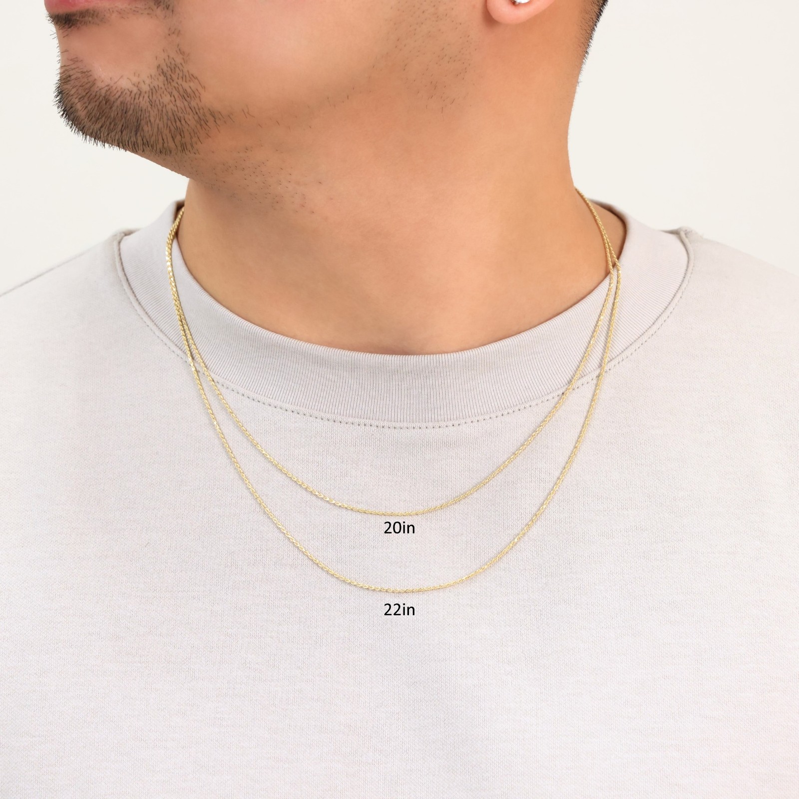 10K Yellow Gold 1mm-10mm Diamond Cut Solid Rope Chain Pendant Necklace 16″- 30″