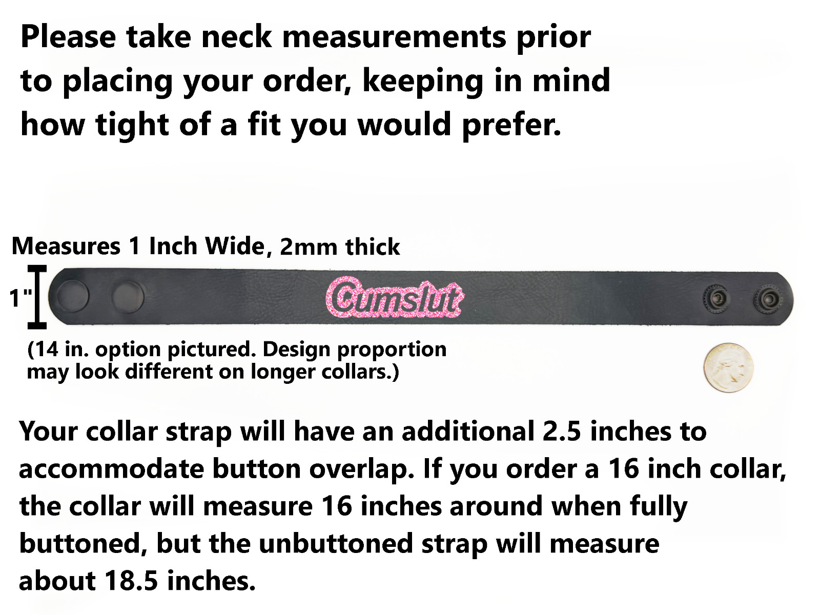 Cumslut Glitter Choker Collar Faux Leather Plus Size Necklace