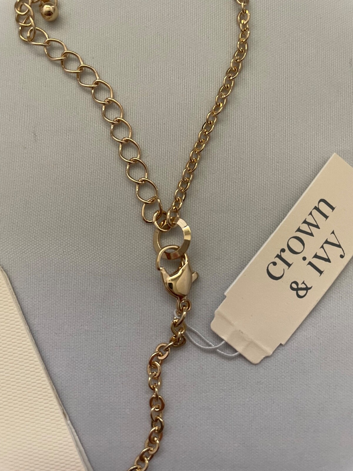 Long Gold Necklace Adjustable 17 to 20in by Crown & Ivy New with Tags