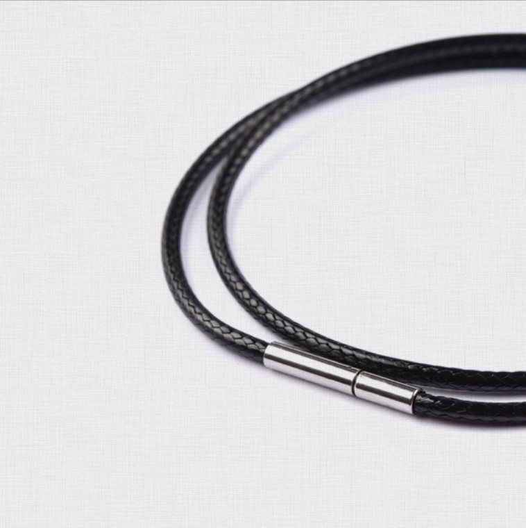 Stainless Steel Clasp 1.5mm Black Wax Leather Necklace Cord String Chain 14-32″