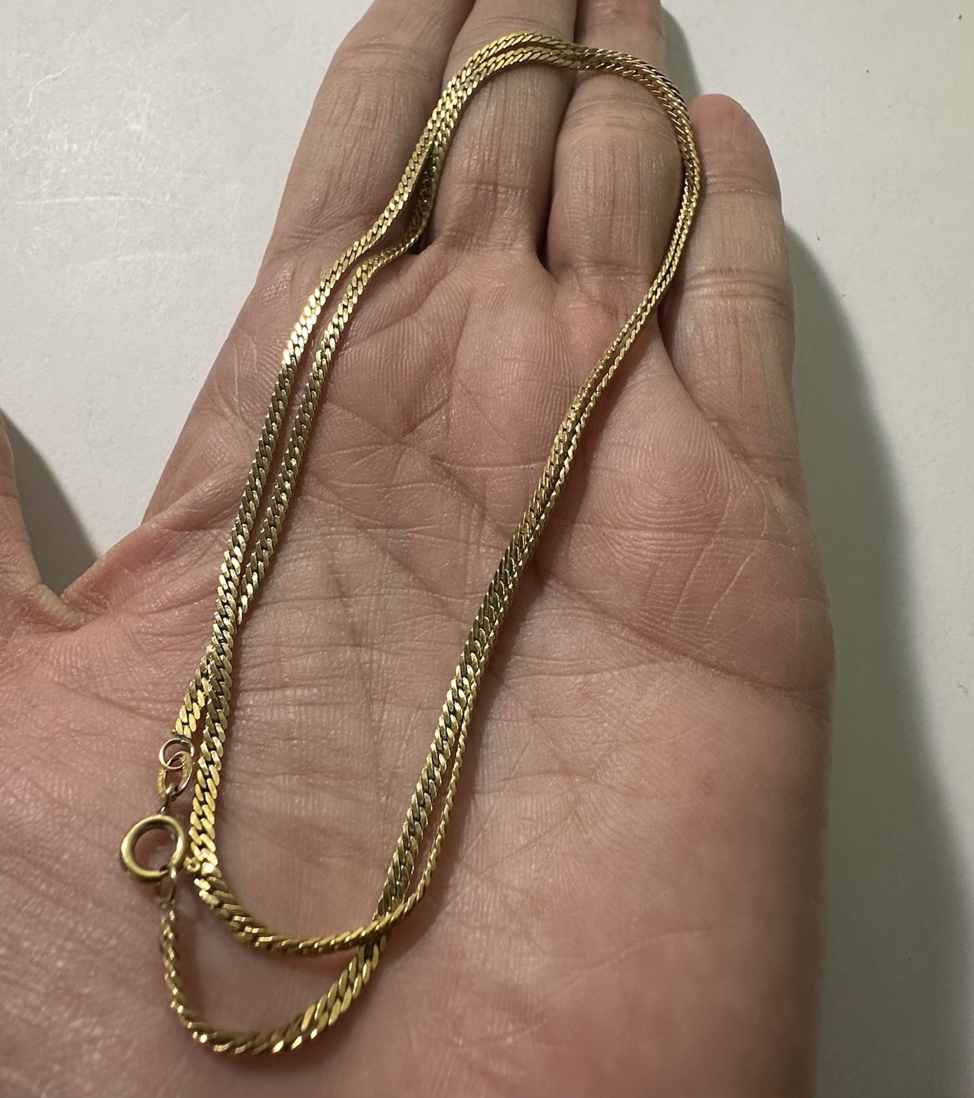 Vintage Baroness 1/20 14K GF Gold Filled Herringbone Chain Necklace 20”