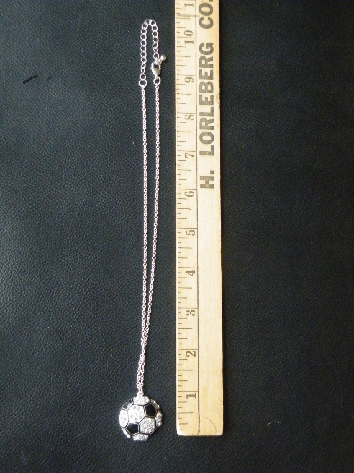 SPORTS Soccer or Football NECKLACE Jewelry BALL Pendant & Chain SPARKLE Stones
