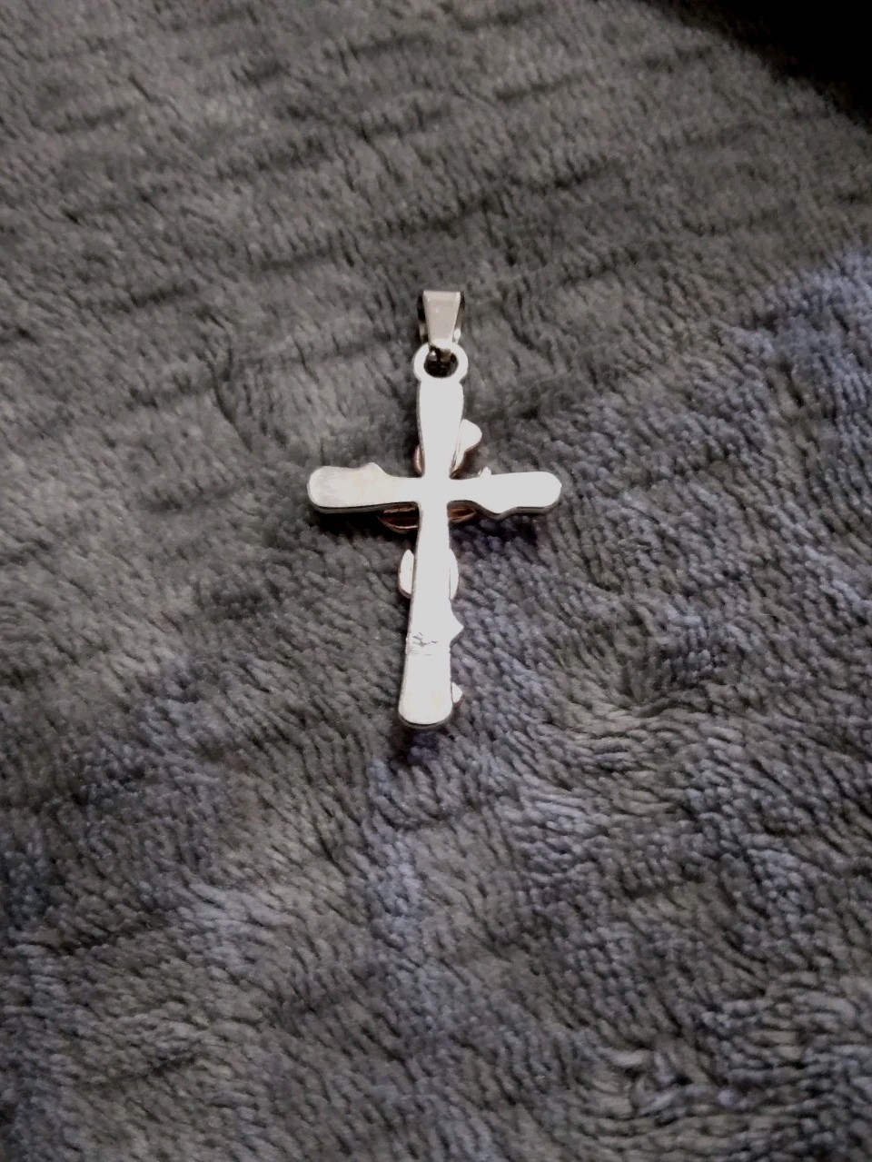 Fashion Rose Golden Floral Flower Cross Pendant