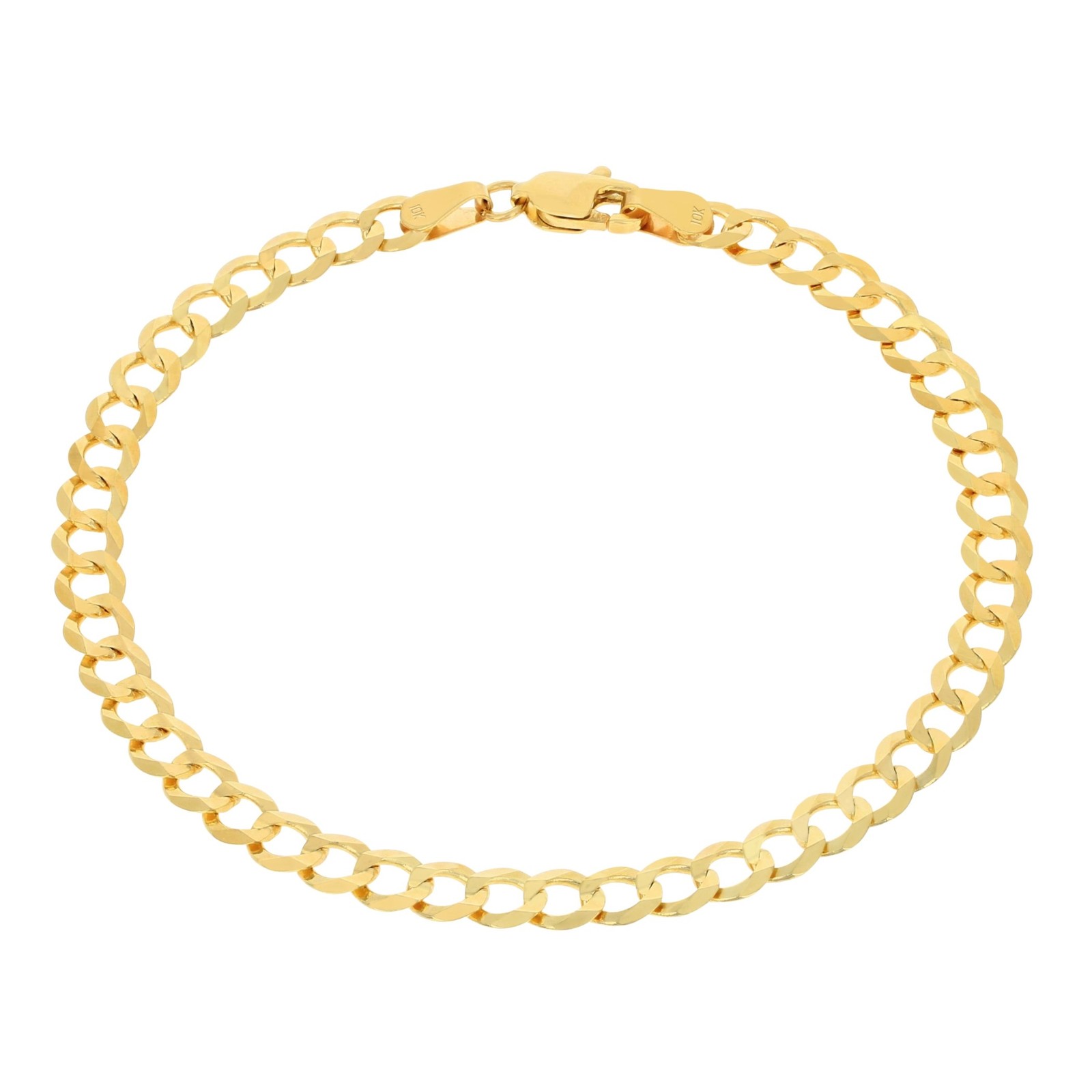 10K Solid Yellow Gold 5mm Cuban Curb Chain Link Bracelet Mens Womens 7″ 8″ 9″