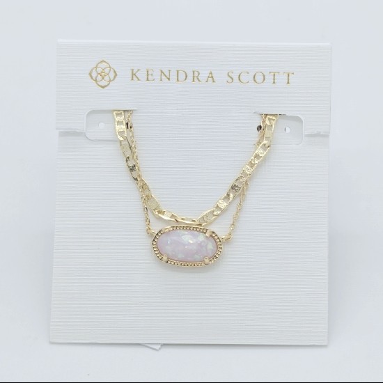 Kendra Scott Elisa Multi Strand Gold Pendant Necklace In Lilac Opal