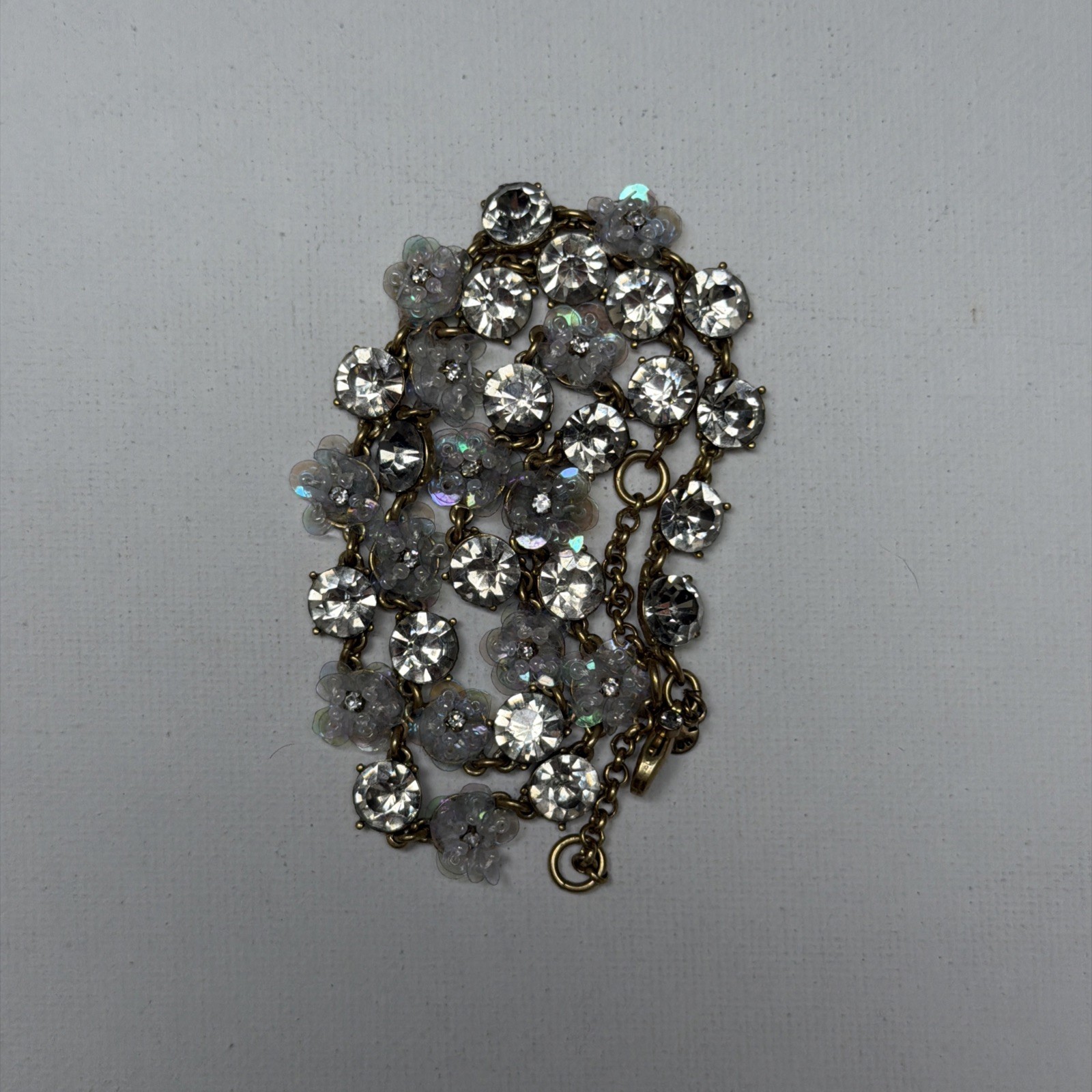 Ann Taylor Clear Colorless”Stones” And Gold Tone Statement Necklace*