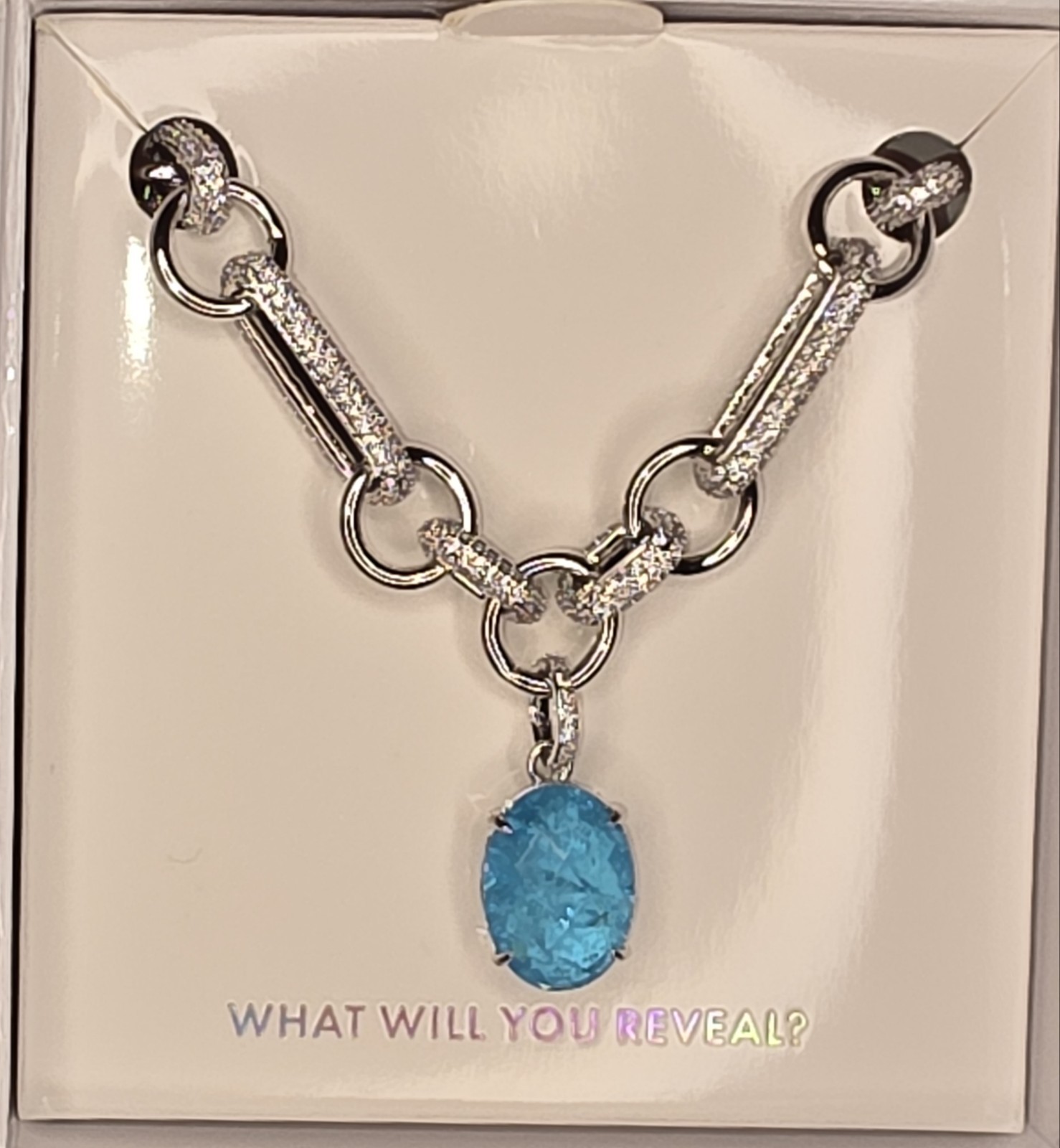 Mental Health Awareness Necklace, NK17923, Flourish Through Adversity-Rhodium