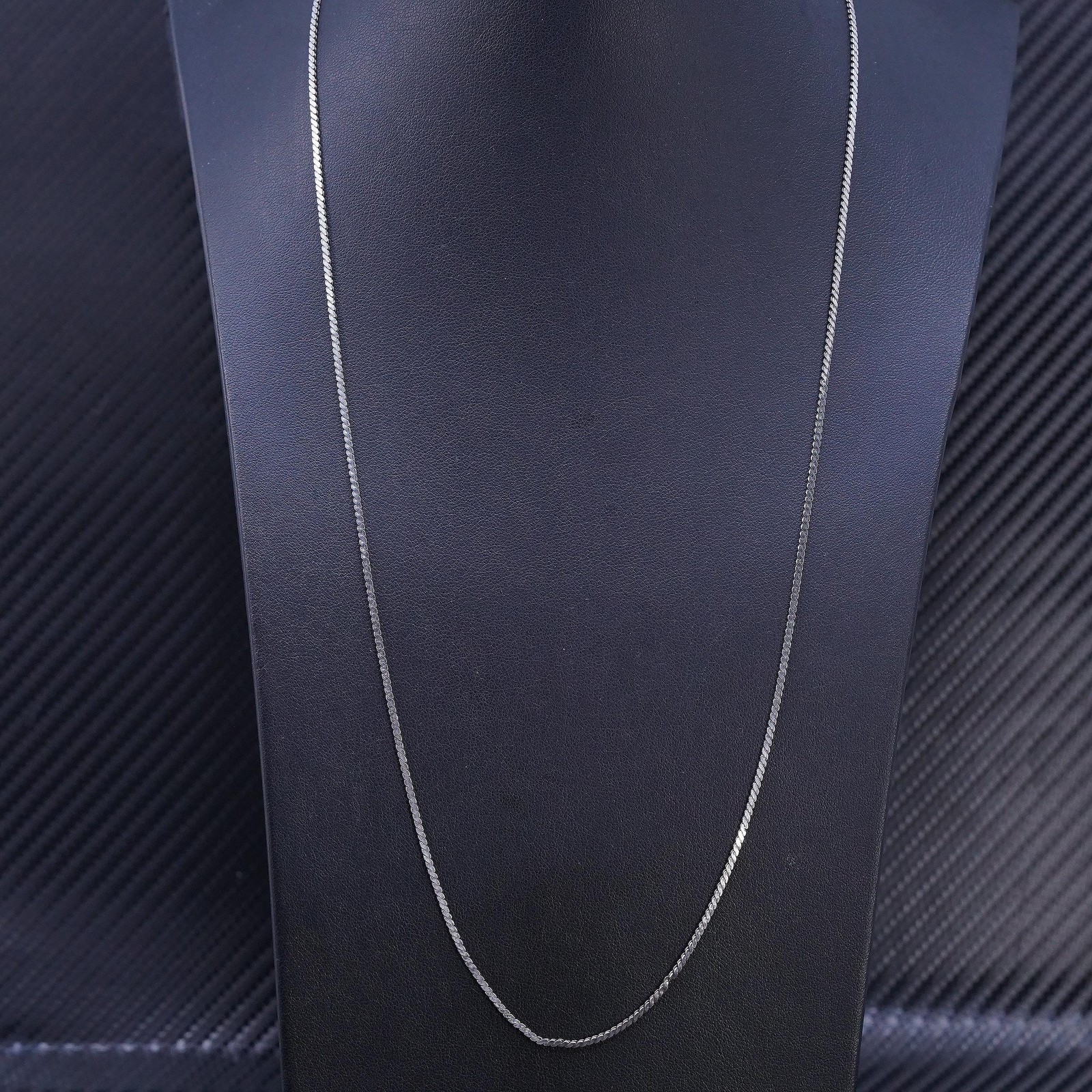 24” 1.6mm, vintage sterling silver 925 handmade flatten s link chain necklace