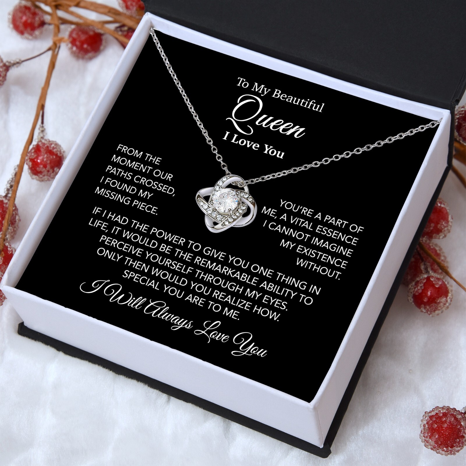To My Queen Necklace, Anniversary Gift For Wife, Girlfriend Necklace