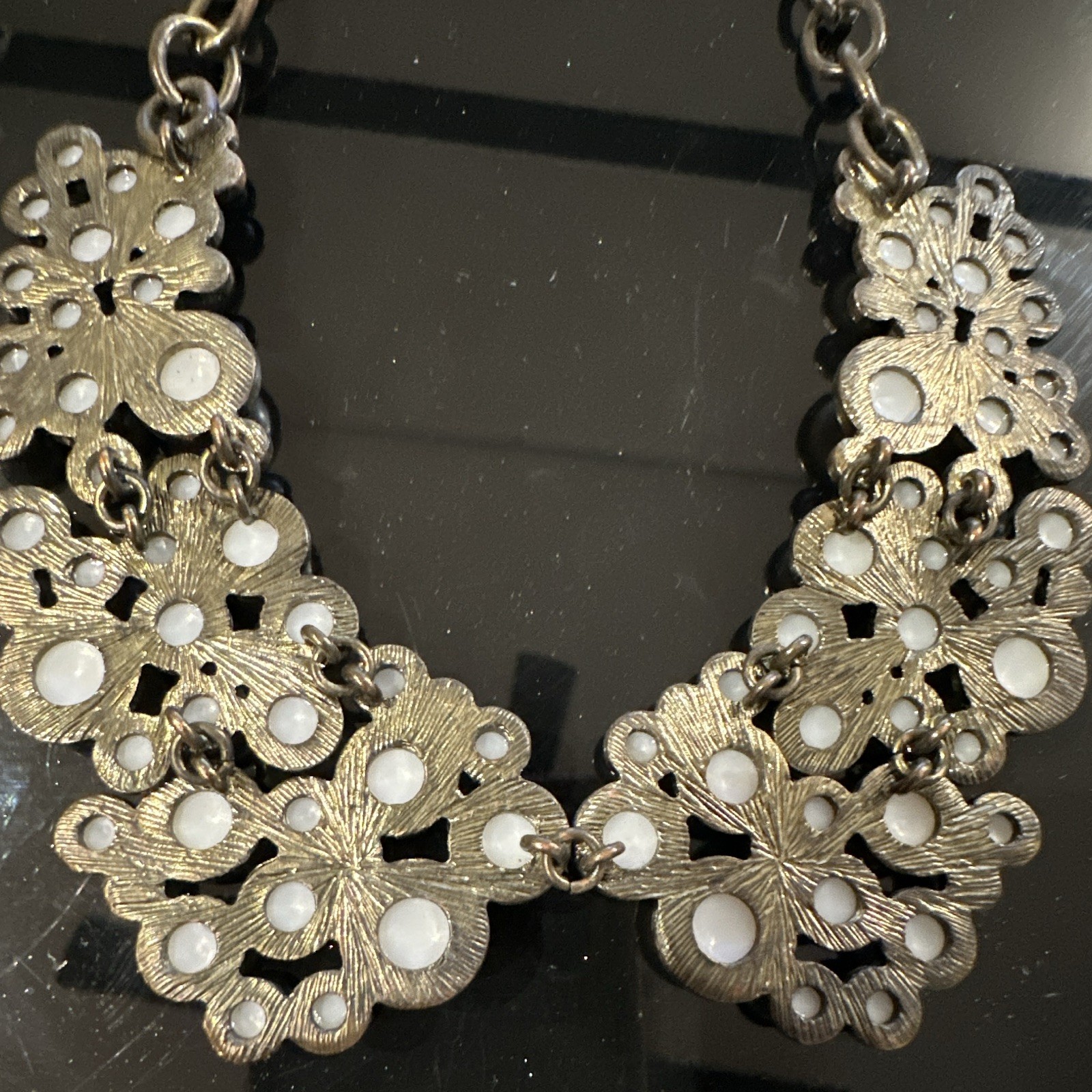 SUGARFIX by BaubleBar Faux Pearl Statement Collar Necklace, bronze Tone