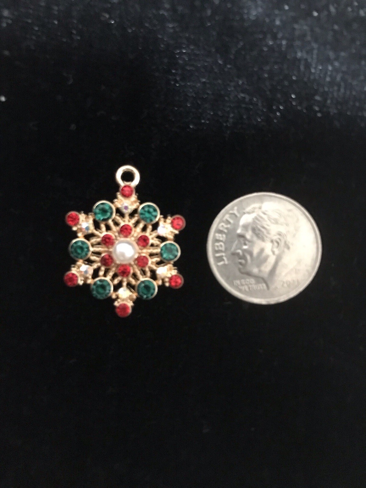 Rhinestone Snowflake Enamel Bangle Pendant charm Necklace Pendant Charm C23 -RS