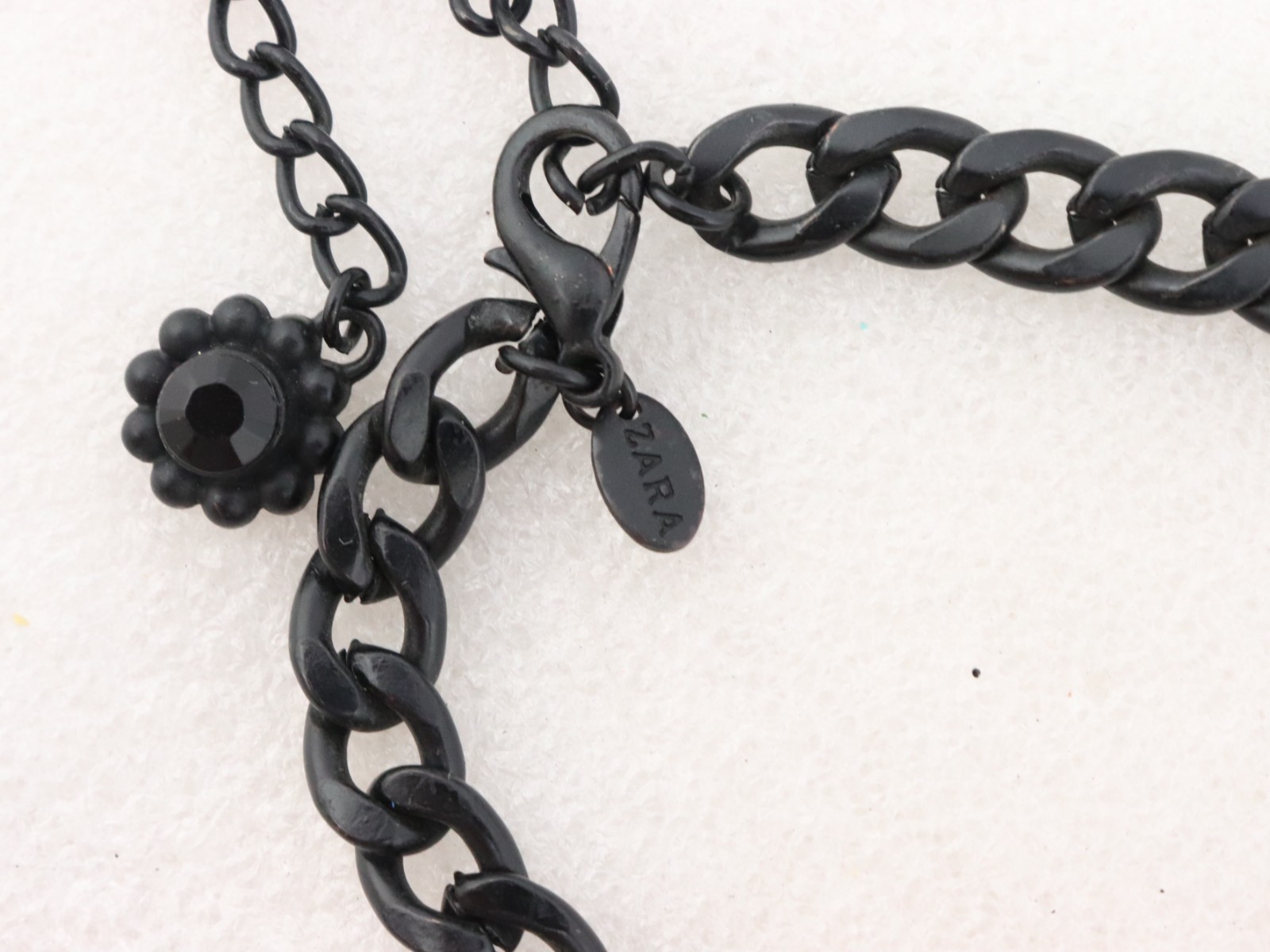 17-20″ ZARA Black Crystal Glass Rhinestone Bib Metal Chain Necklace