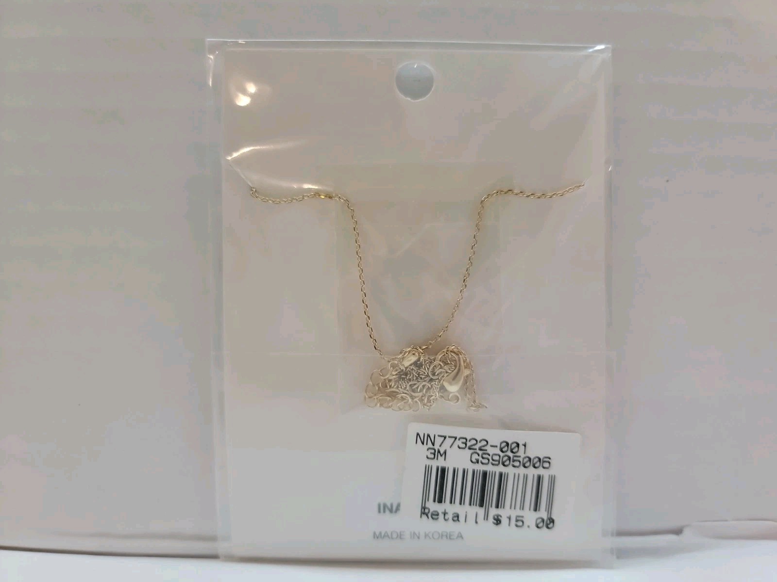 Triple Wave Brass Necklace Dainty Ocean Wave Pendant Minimalist Beach Gift NIP