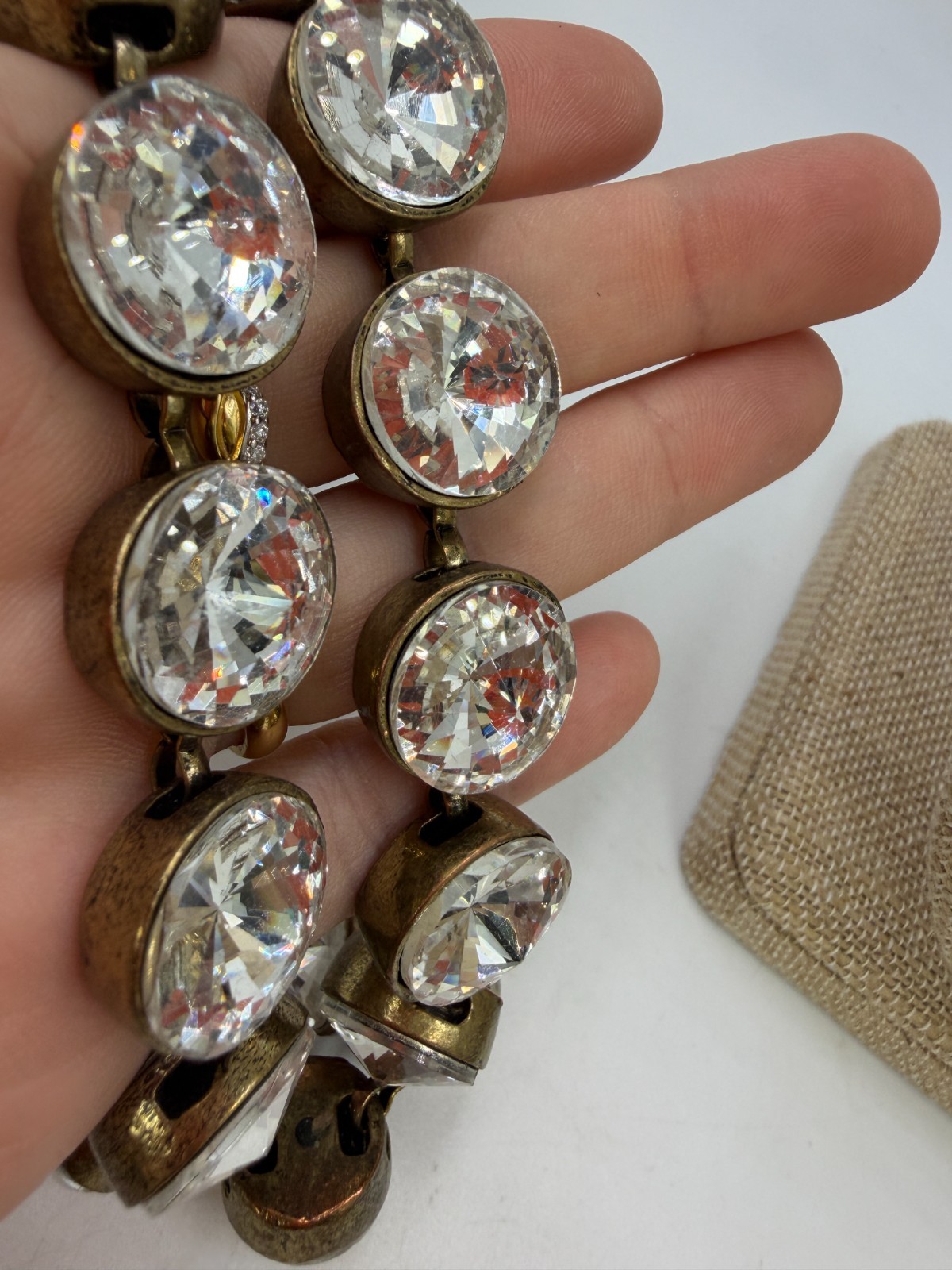 J. Crew Brulee Necklace Heavy Clear Crystal 20 Inches Unsigned