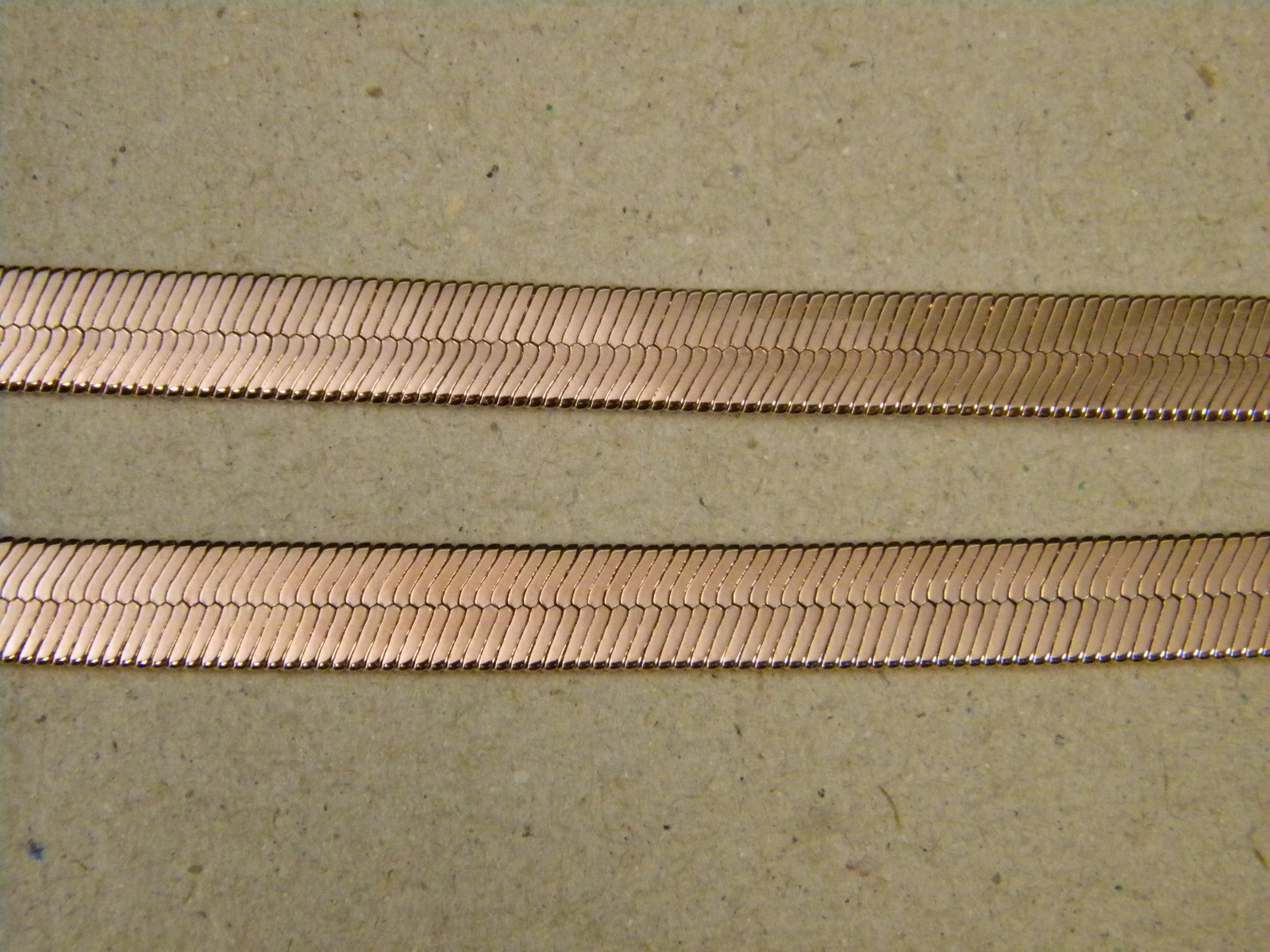 Men’s Lady’s 24in inch Long Rose Pink Gold Plated Herringbone Chain 7mm Wide