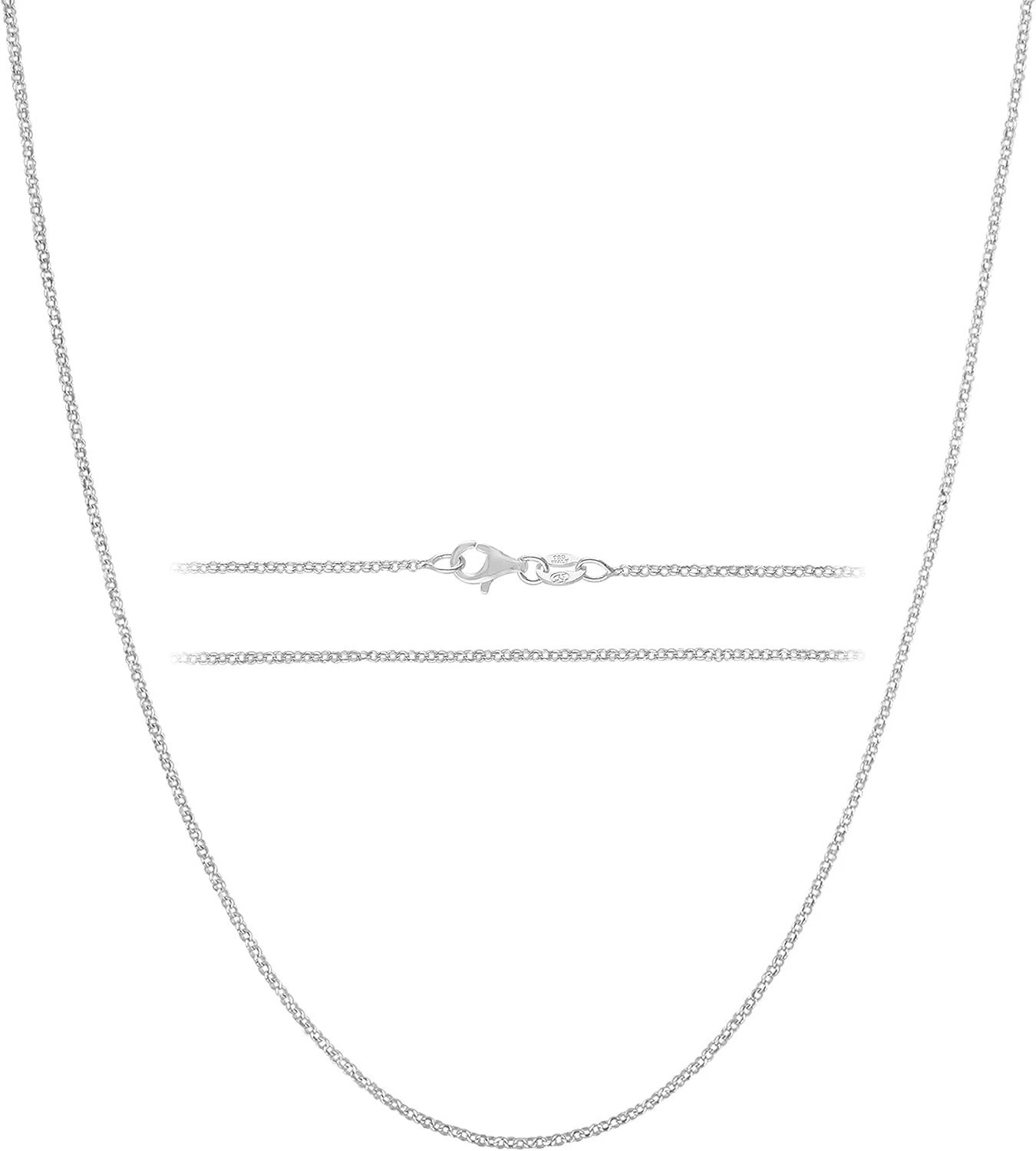 Luxury 925 Sterling Silver Cable Chain – 1.6mm Design for Women, Multiple Sizes