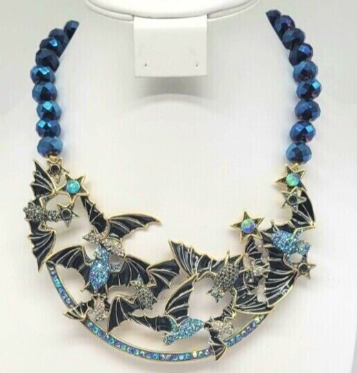 Heidi Daus Spooky Soiree Aurora Borealis Crystal and Enamel Bat Jewelry Set