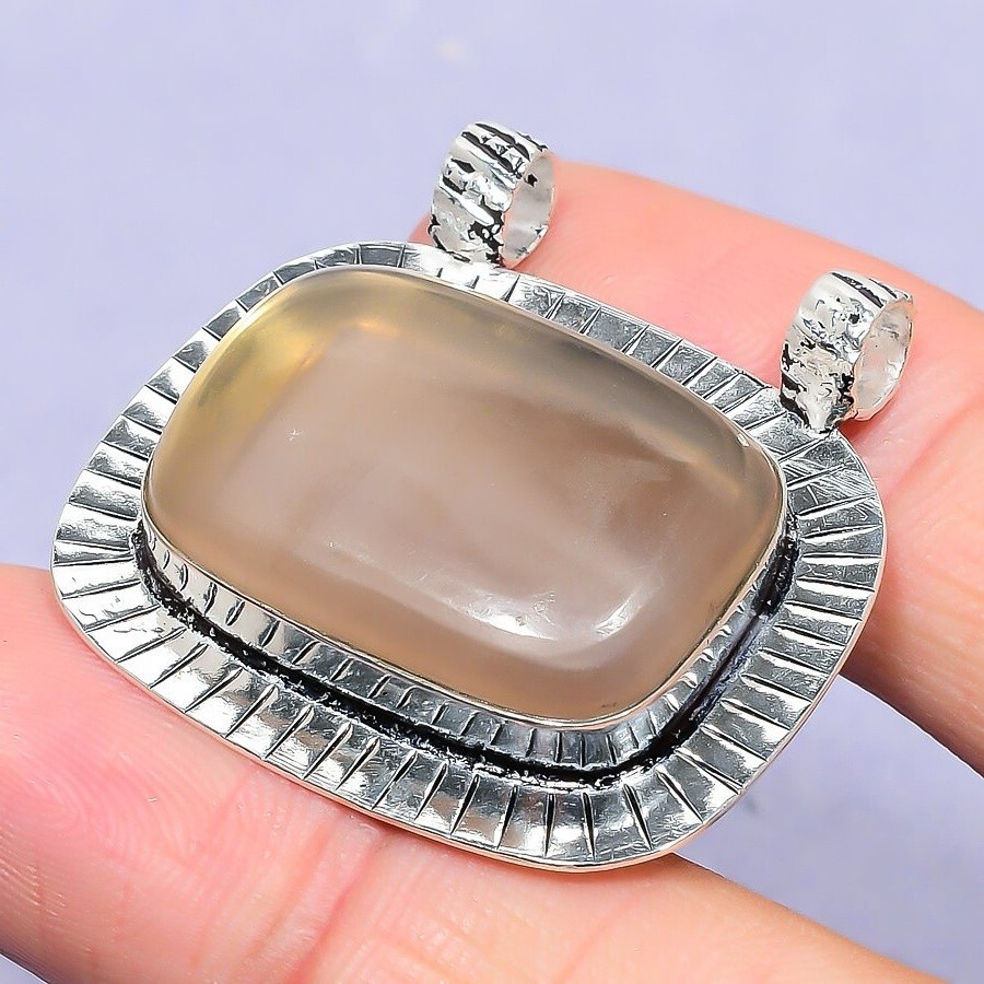 Women Day Gift Fluorite Natural Pendant Handcrafted Silver Unique Jewelry 1.42″