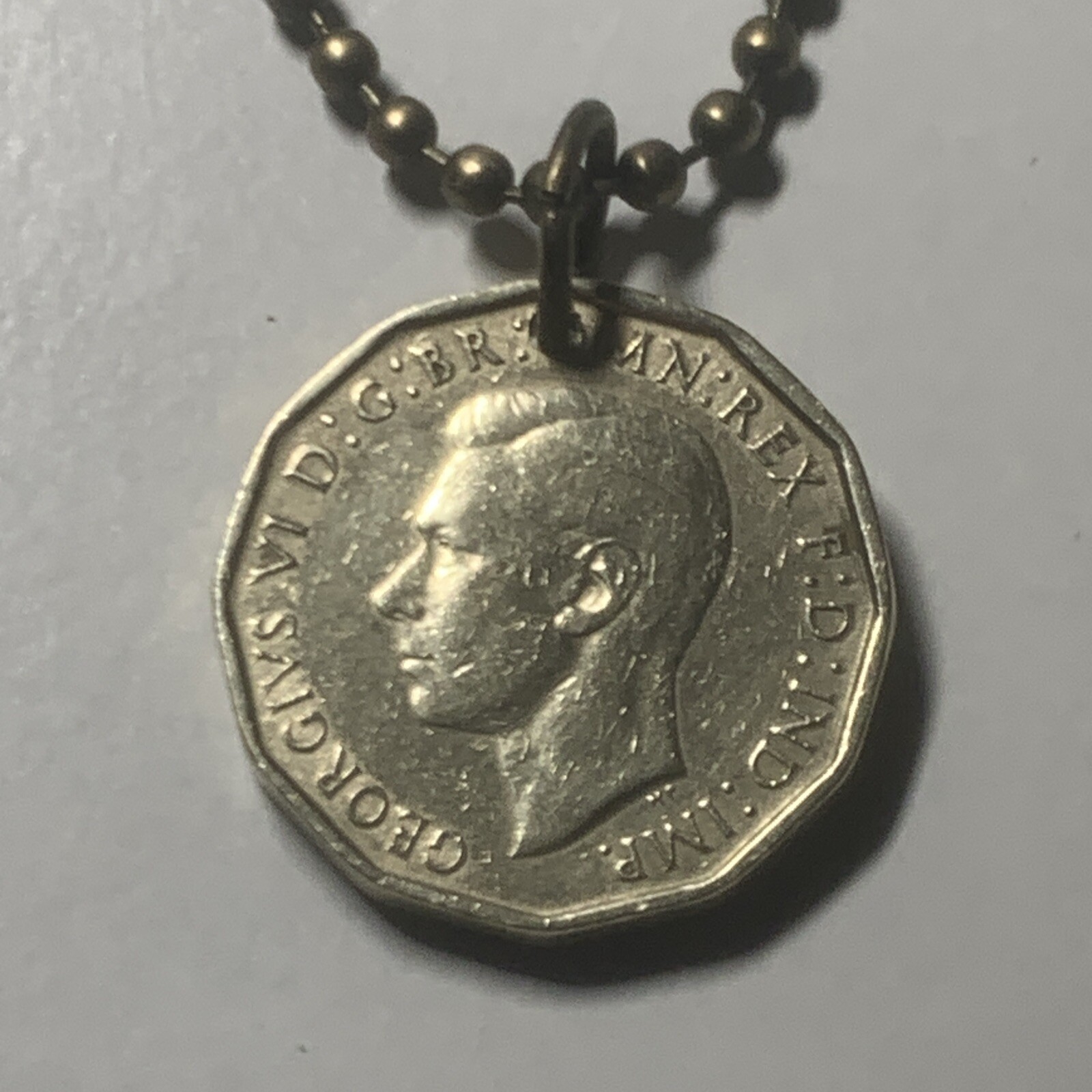1942 Great Britain WW2 Threepence Coin Pendant. Wear History. Great Gift 🎁 A1