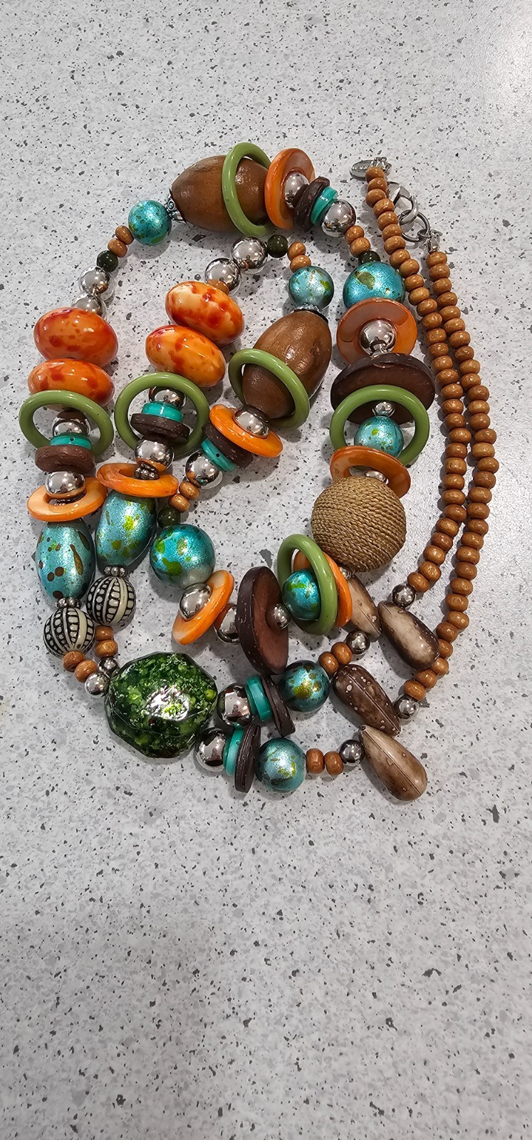 2 CHICOS NECKLACES MULTICOLOR BEADS EXCELLENT CONDITION 19 INCH. One price.