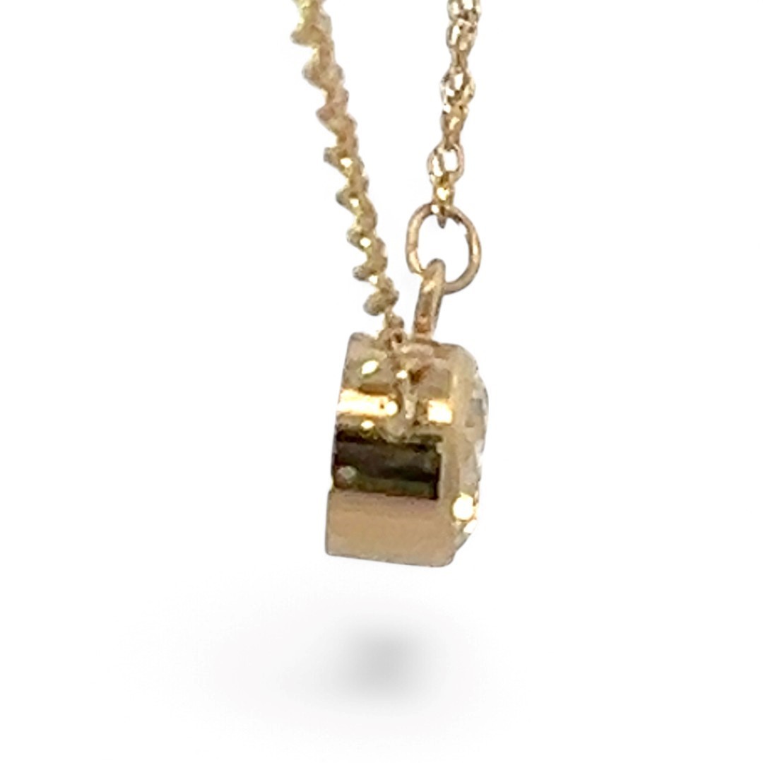14k Yellow Gold White/Colorless Cubic Zirconia Necklace 16in (KS1019094)