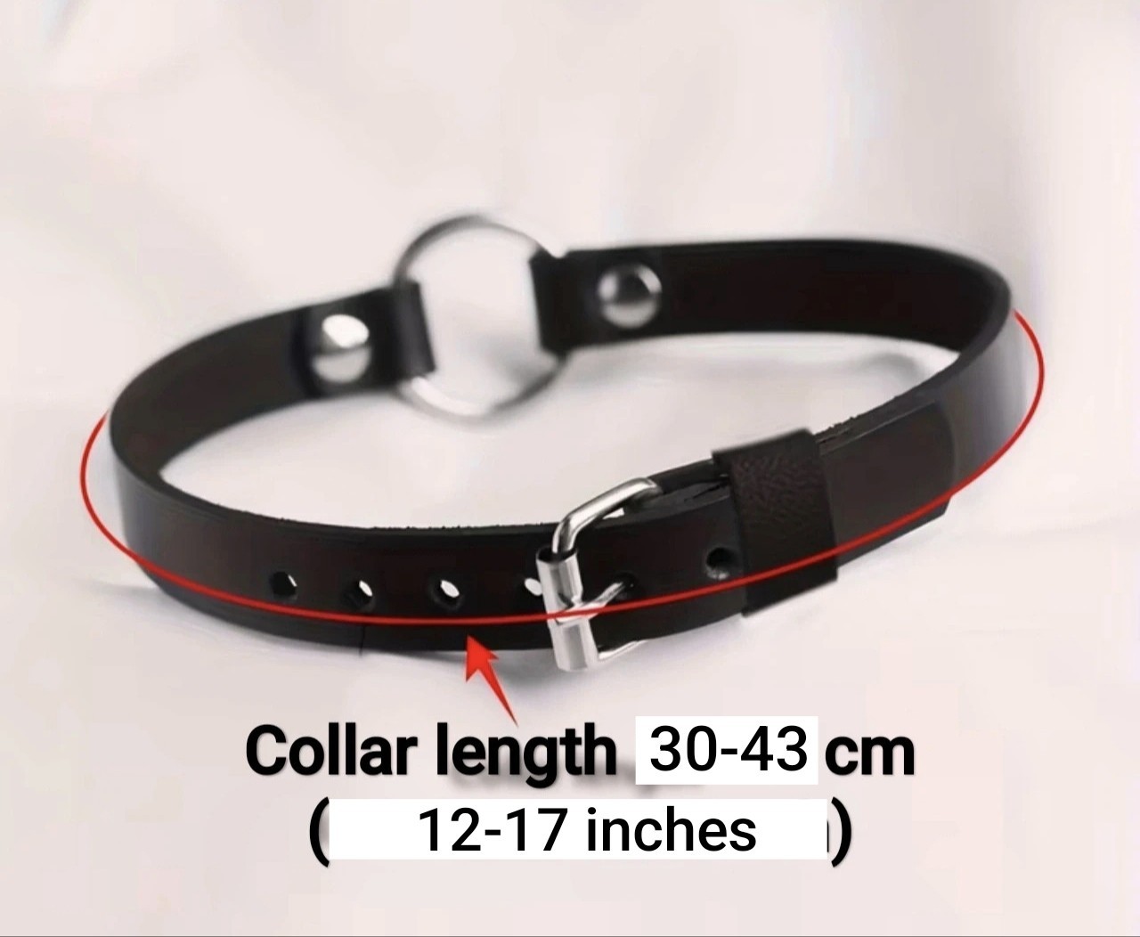Black Faux Leather O-Ring Choker / Goth Grunge Collar