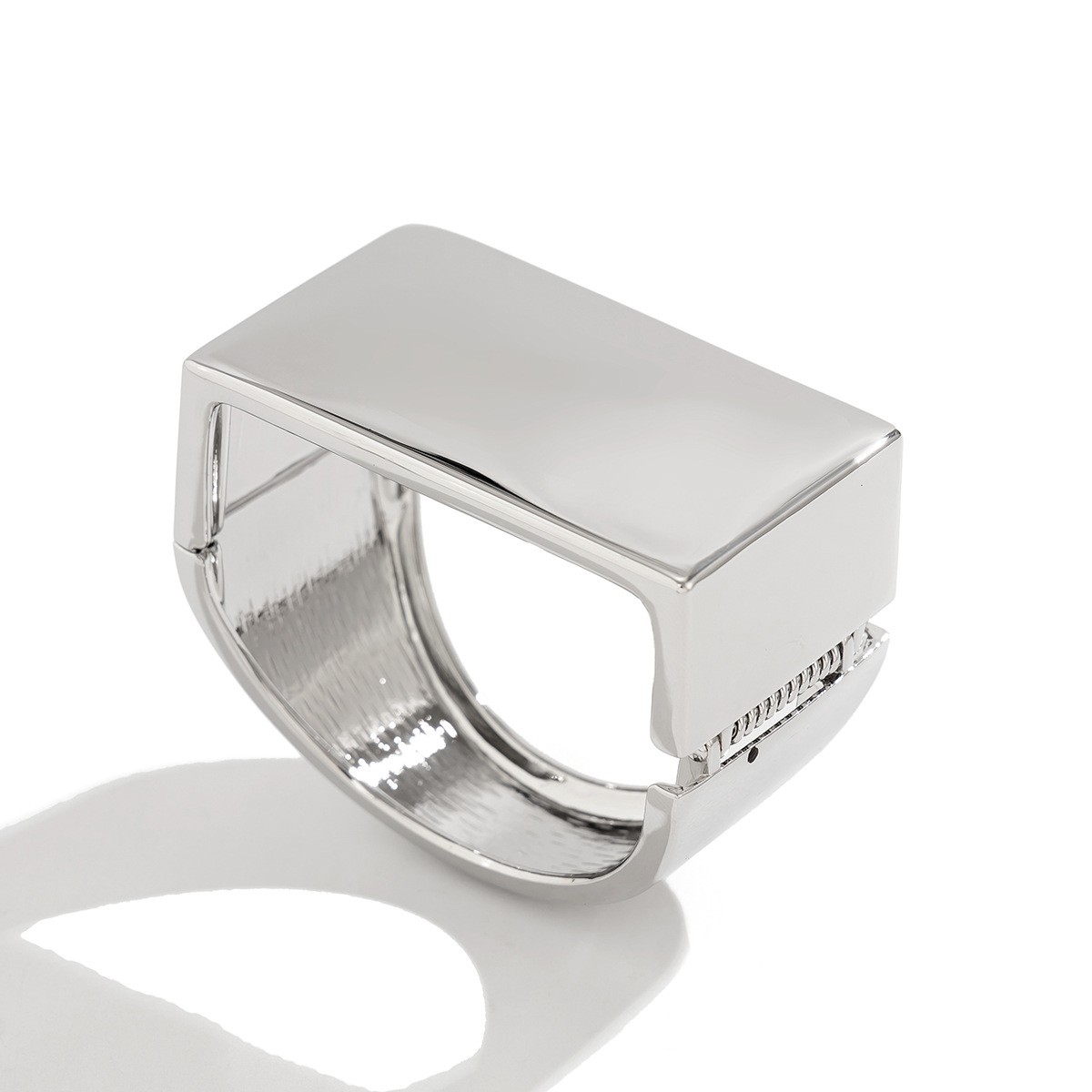 Chunky Mirror Metal Bracelet Bold Statement Cuff Jewelry Gift for Women