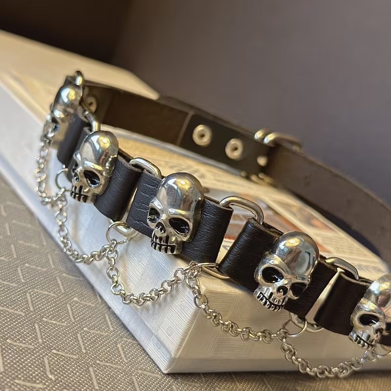 skull Chain Choker Necklace Jewelry Goth Punk Men’s Women’s